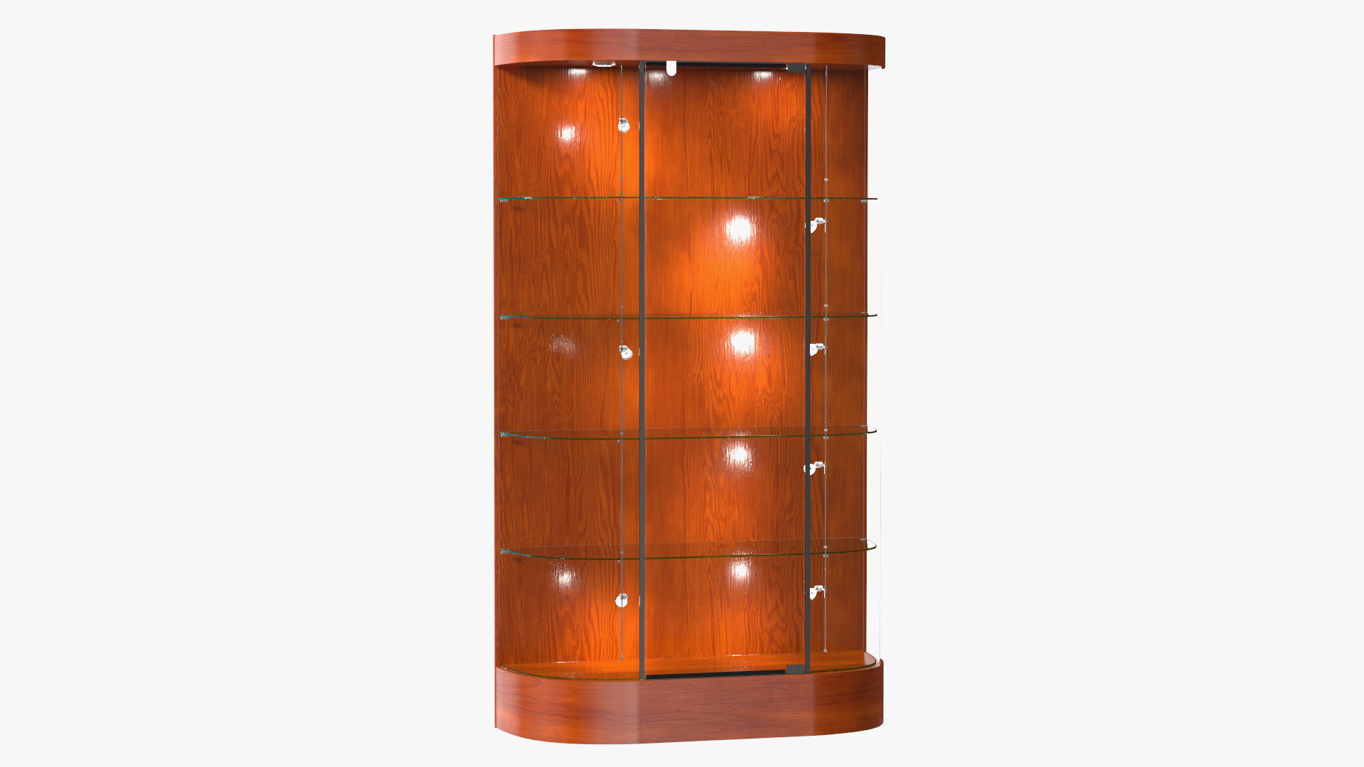 3D model Curved Wall Display Case Brown