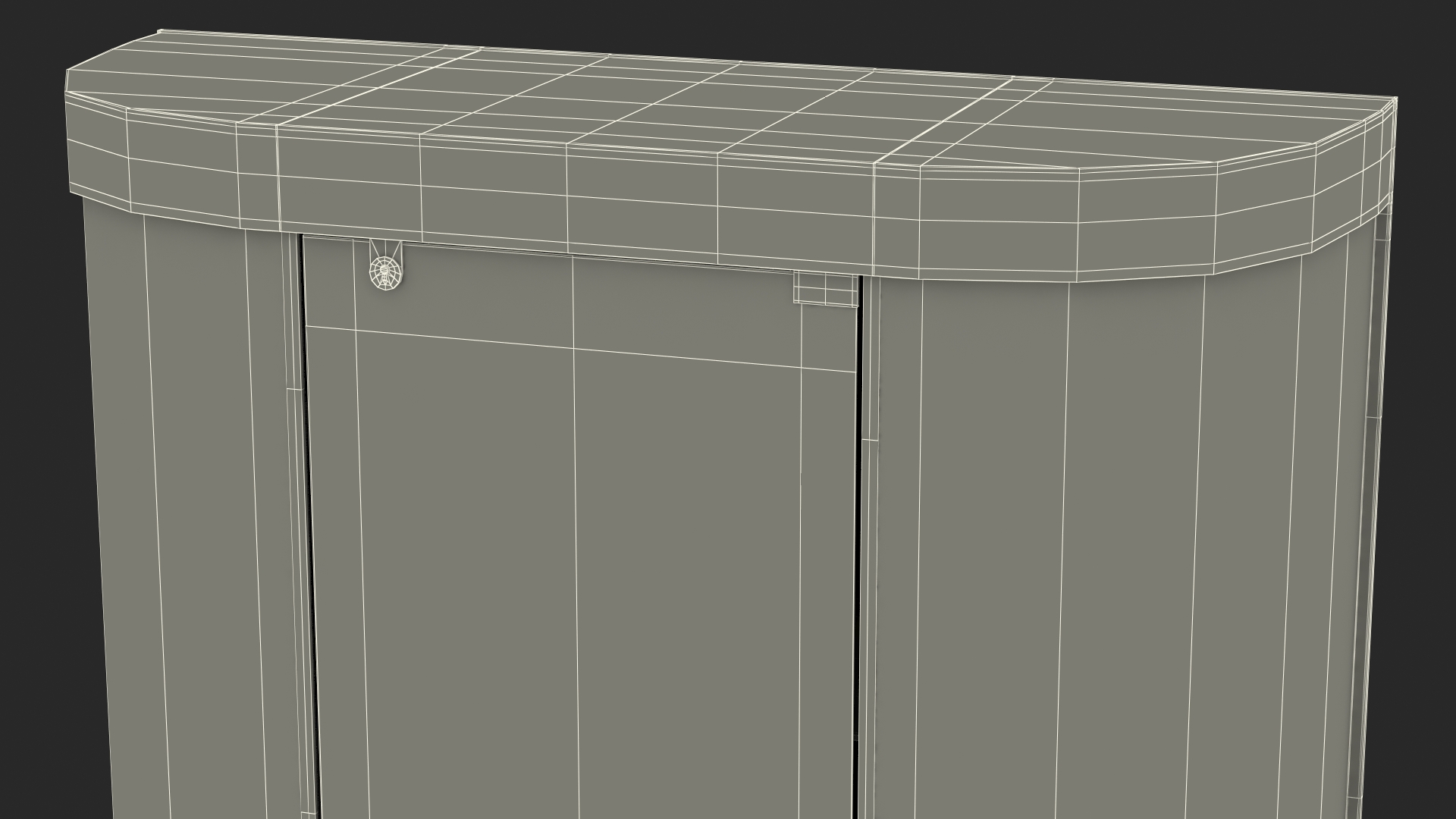 3D model Curved Wall Display Case Brown