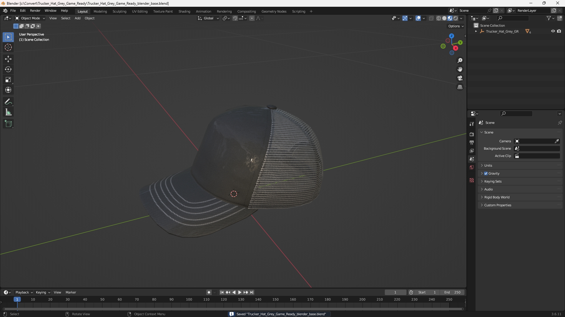 Trucker Hat Grey Game Ready - view 10
