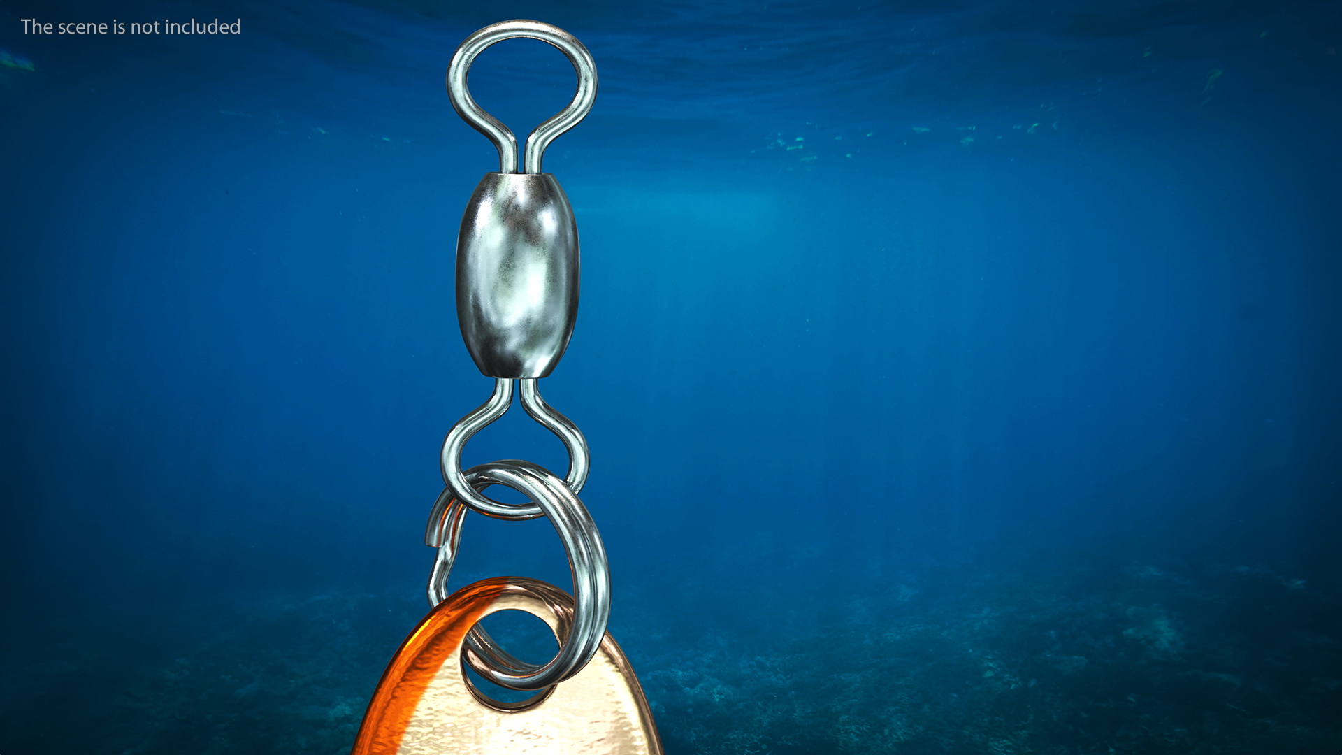 3D Copper Orange Trolling Spoon Lure model