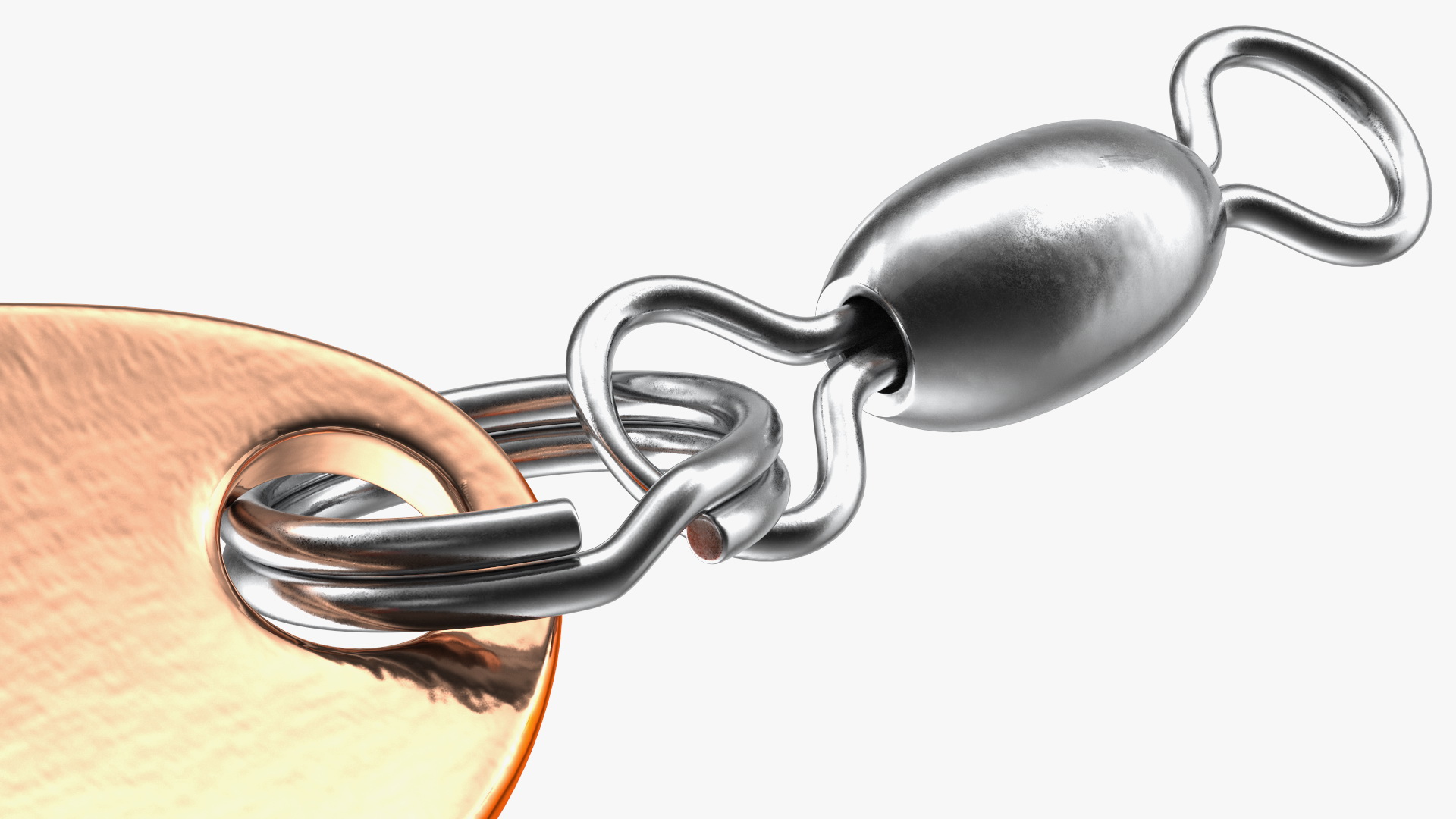 3D Copper Orange Trolling Spoon Lure model