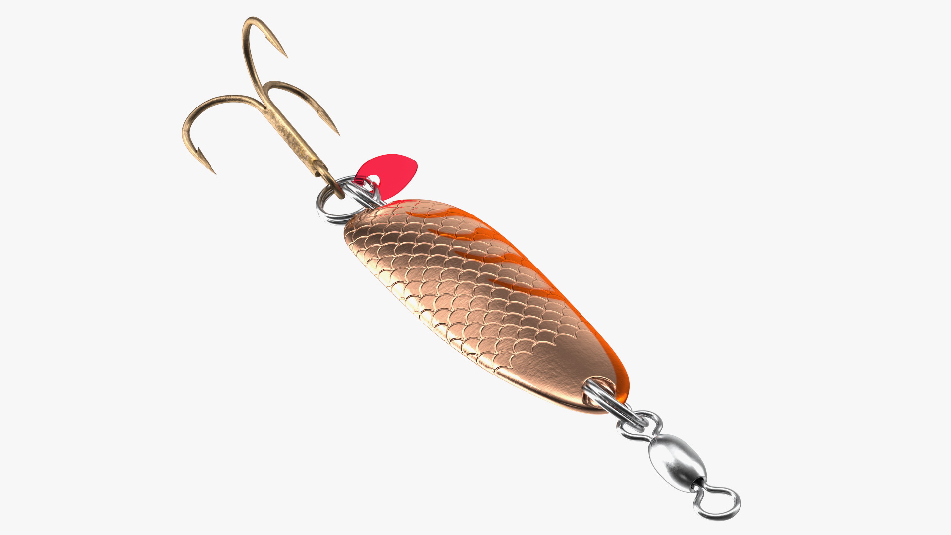 3D Copper Orange Trolling Spoon Lure model