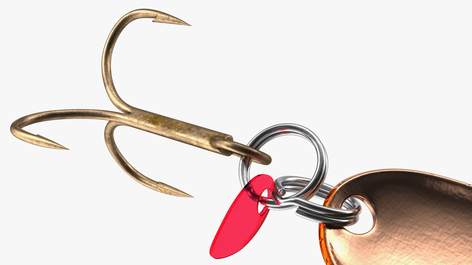 3D Copper Orange Trolling Spoon Lure model