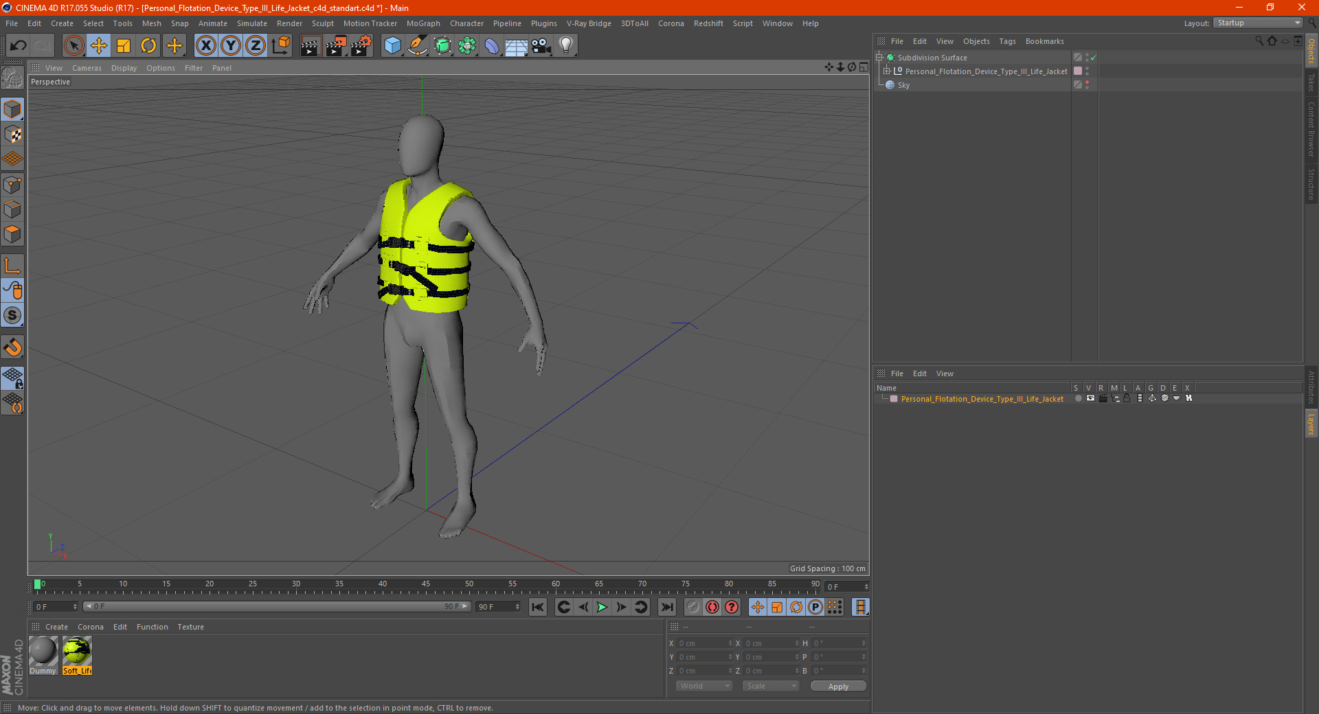 3D Personal Flotation Device Type III Life Jacket