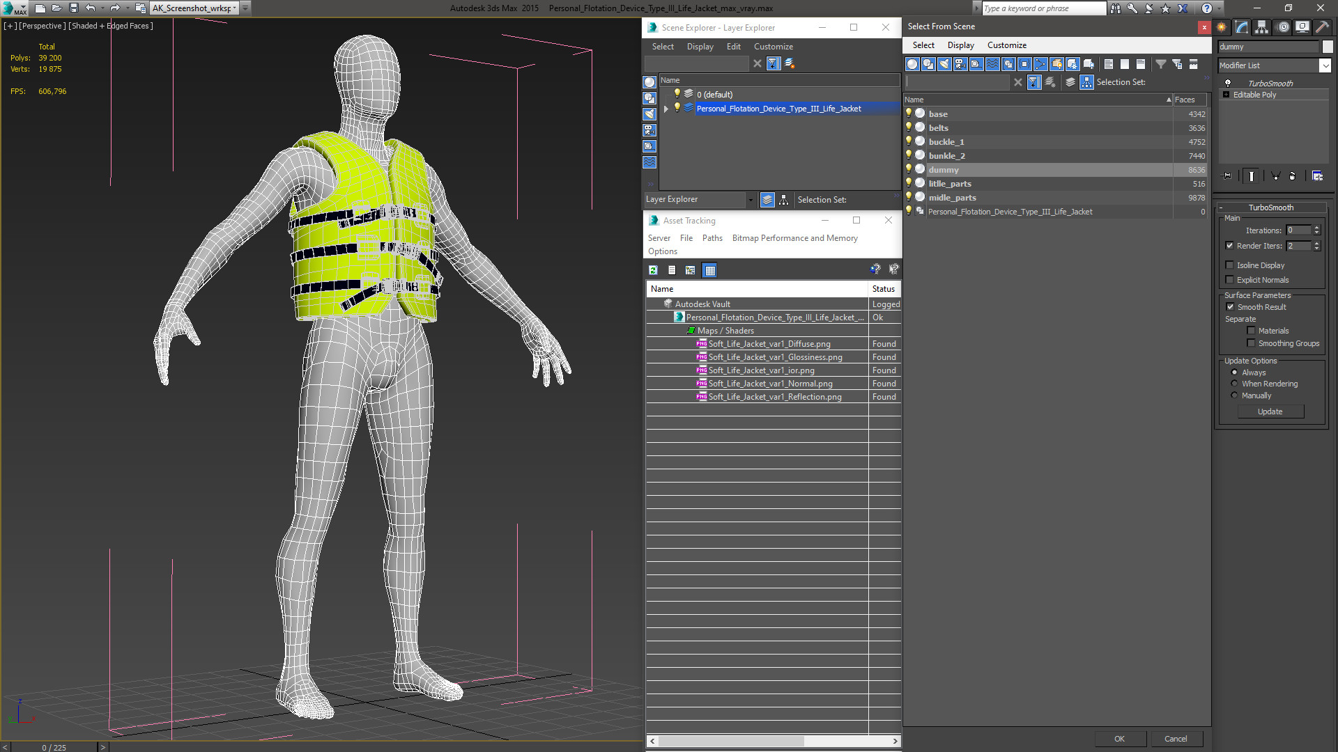 3D Personal Flotation Device Type III Life Jacket