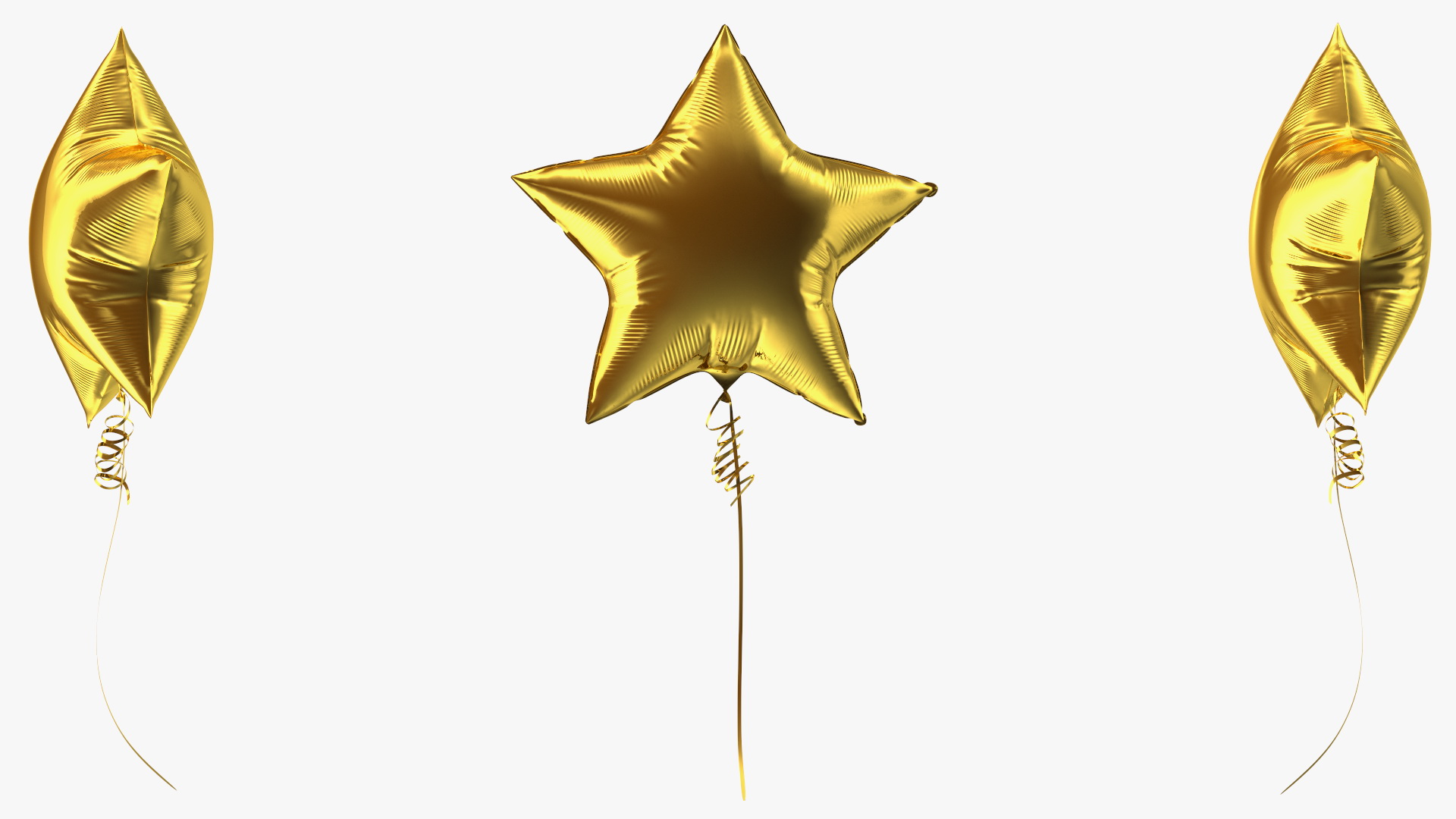 Gold Star Foil Balloon 3D