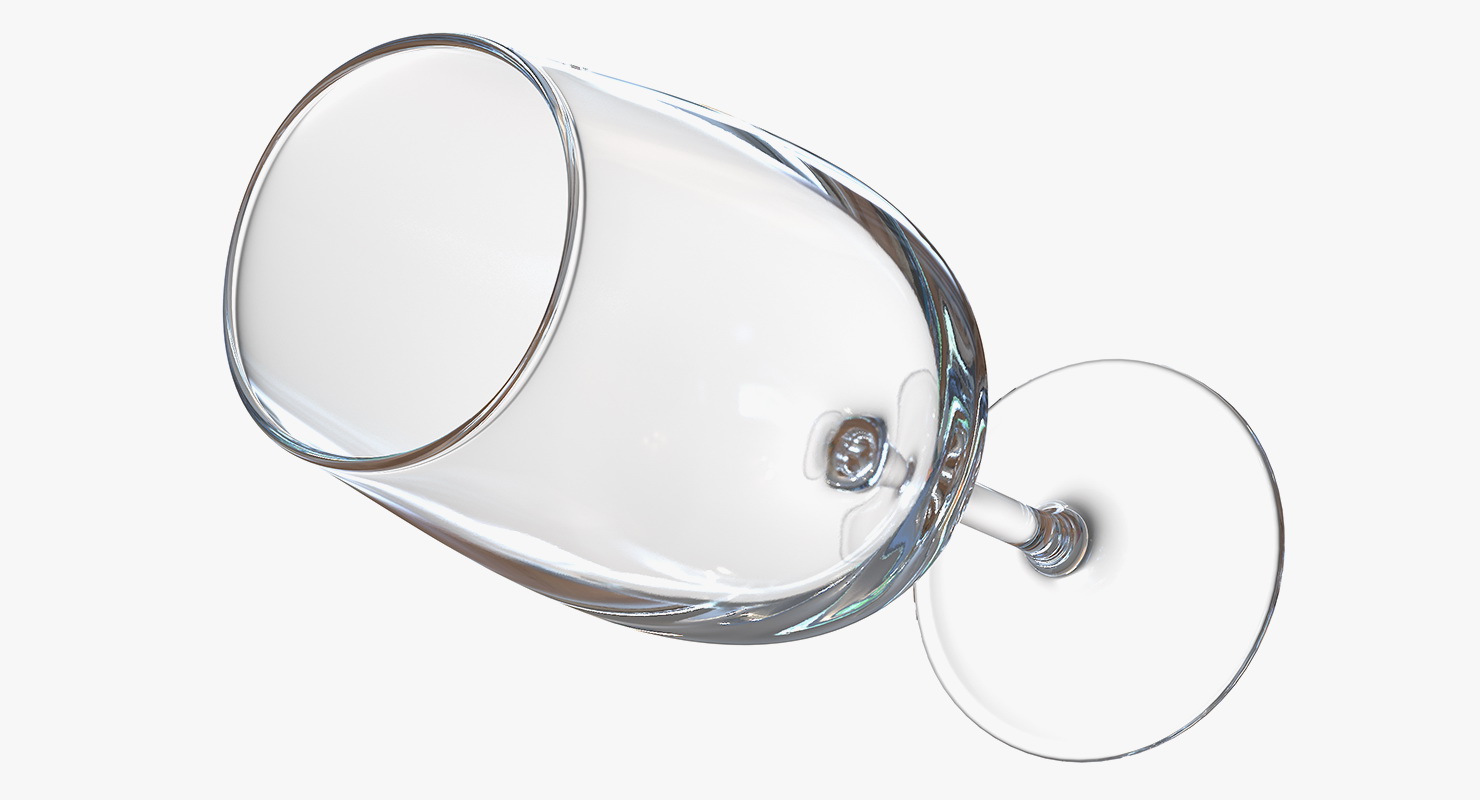 3D White Wine Glass