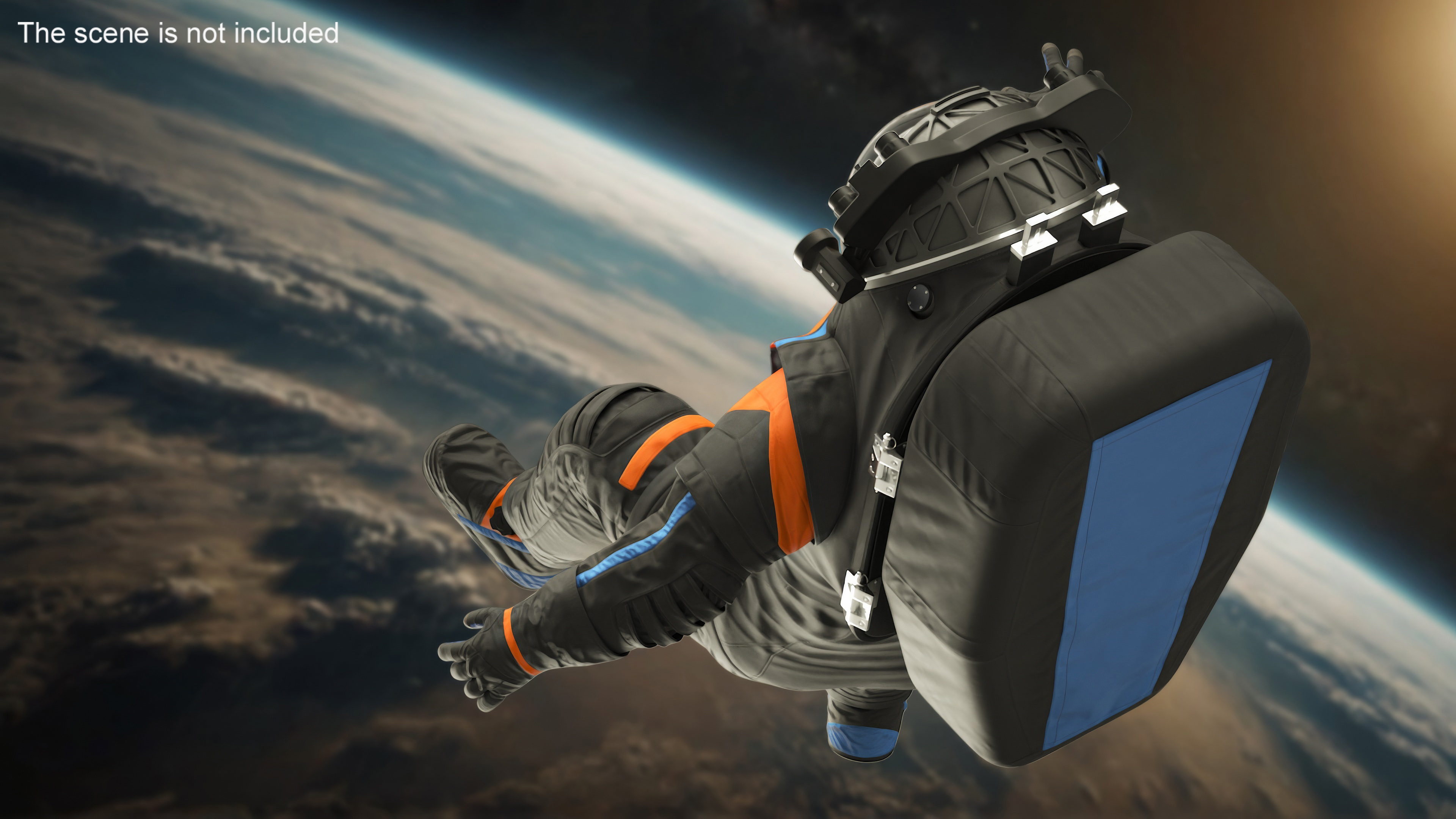 Astronaut Falling Pose 3D