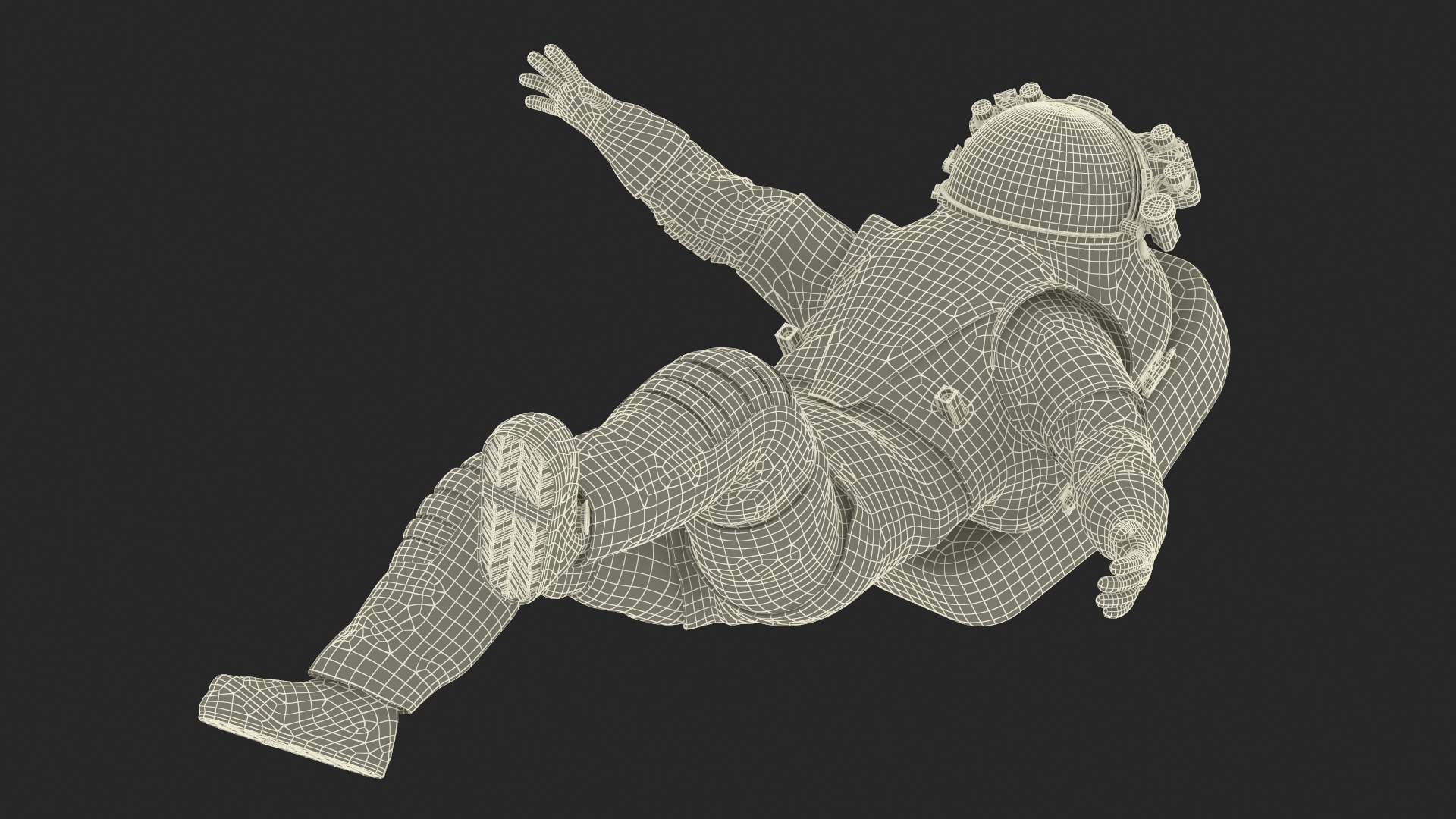 Astronaut Falling Pose 3D