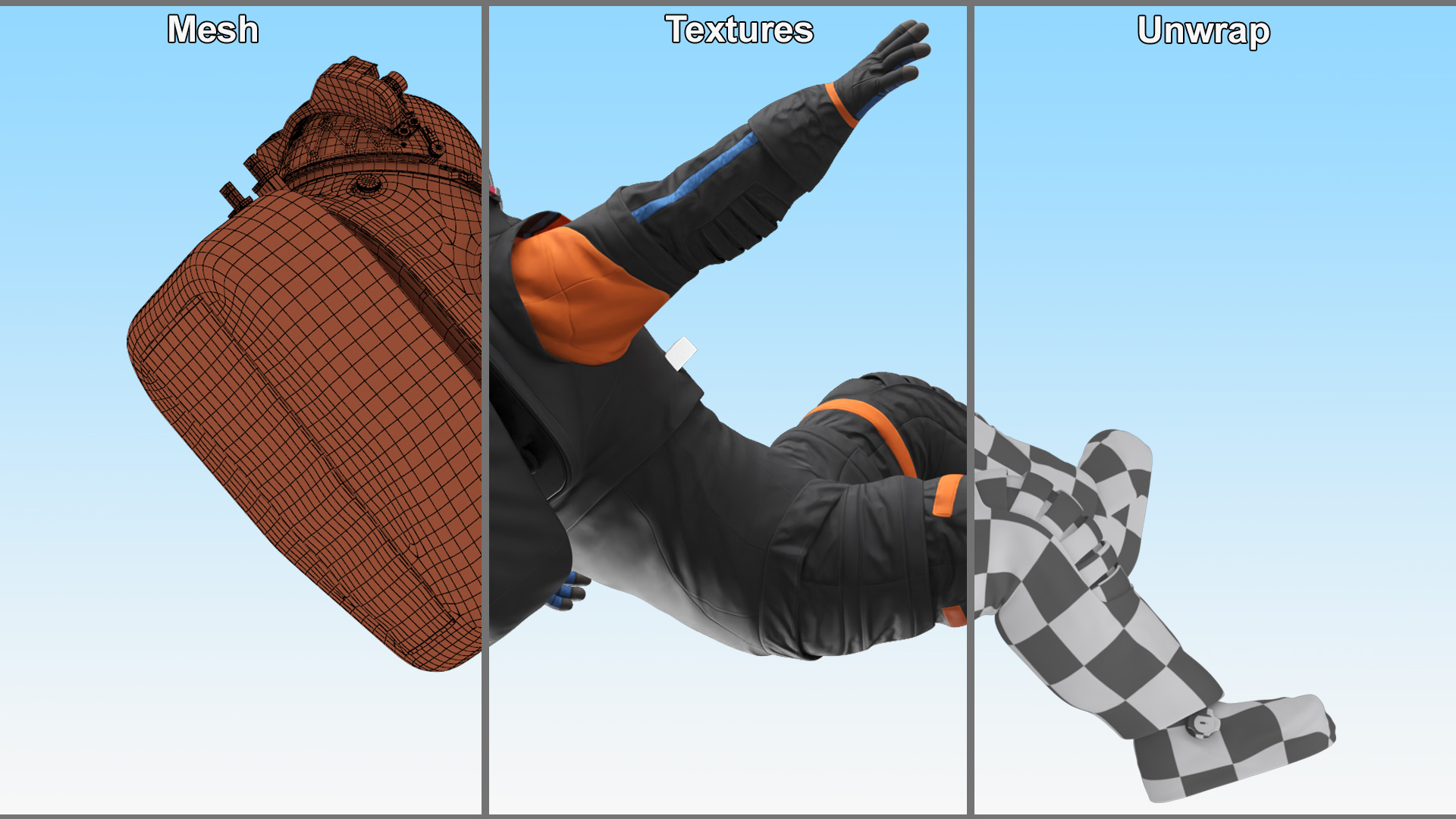 Astronaut Falling Pose 3D