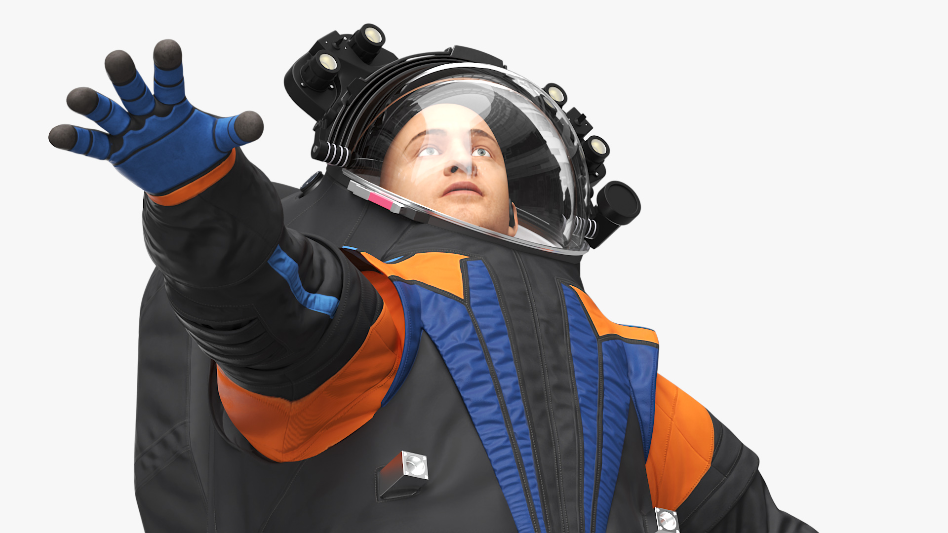 Astronaut Falling Pose 3D