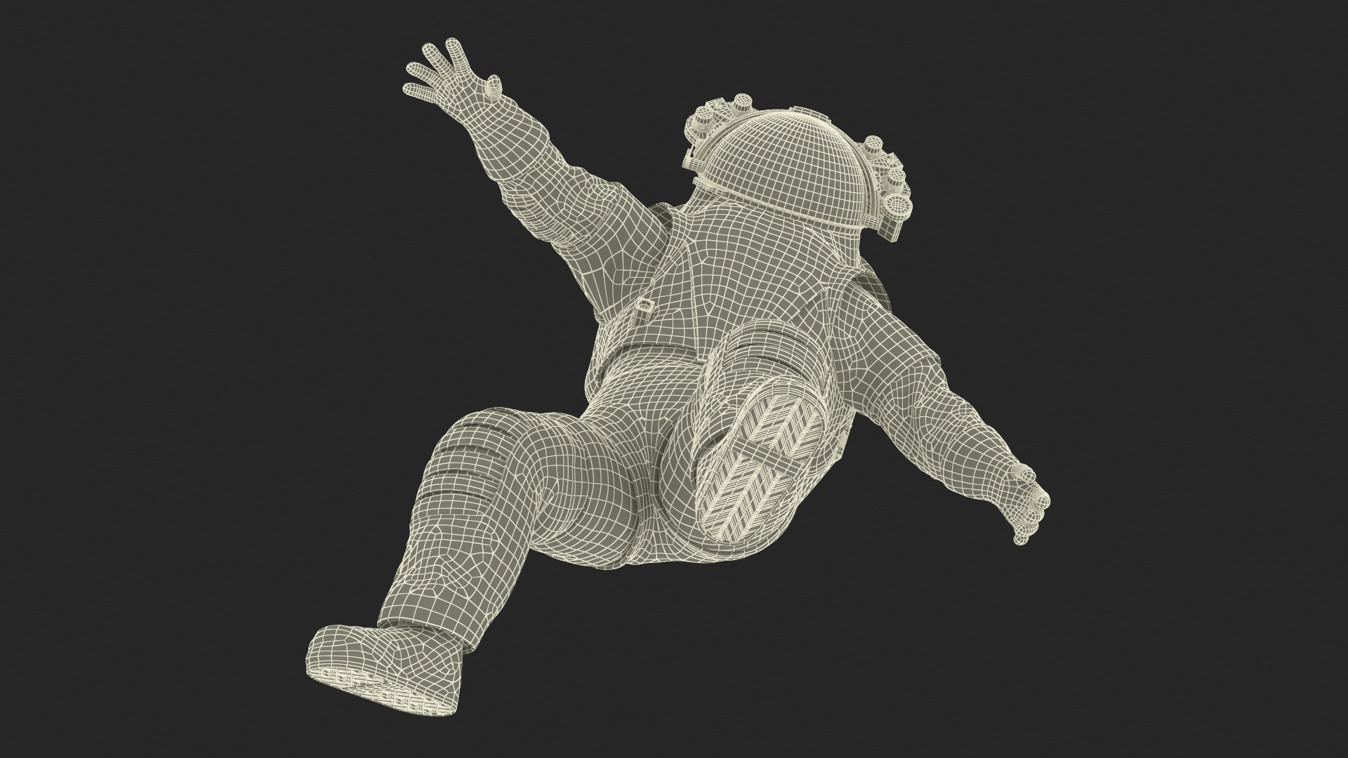 Astronaut Falling Pose 3D