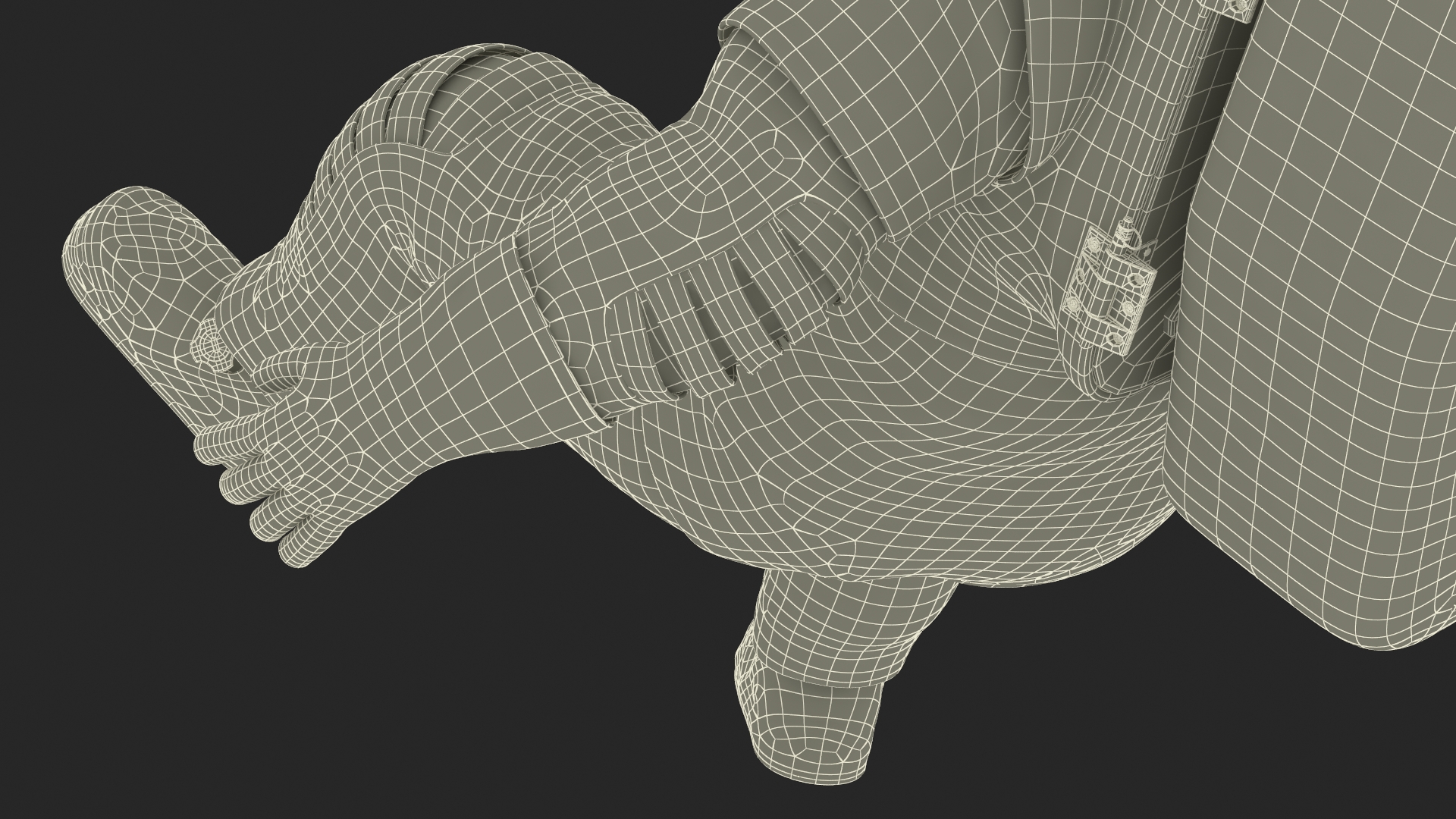 Astronaut Falling Pose 3D