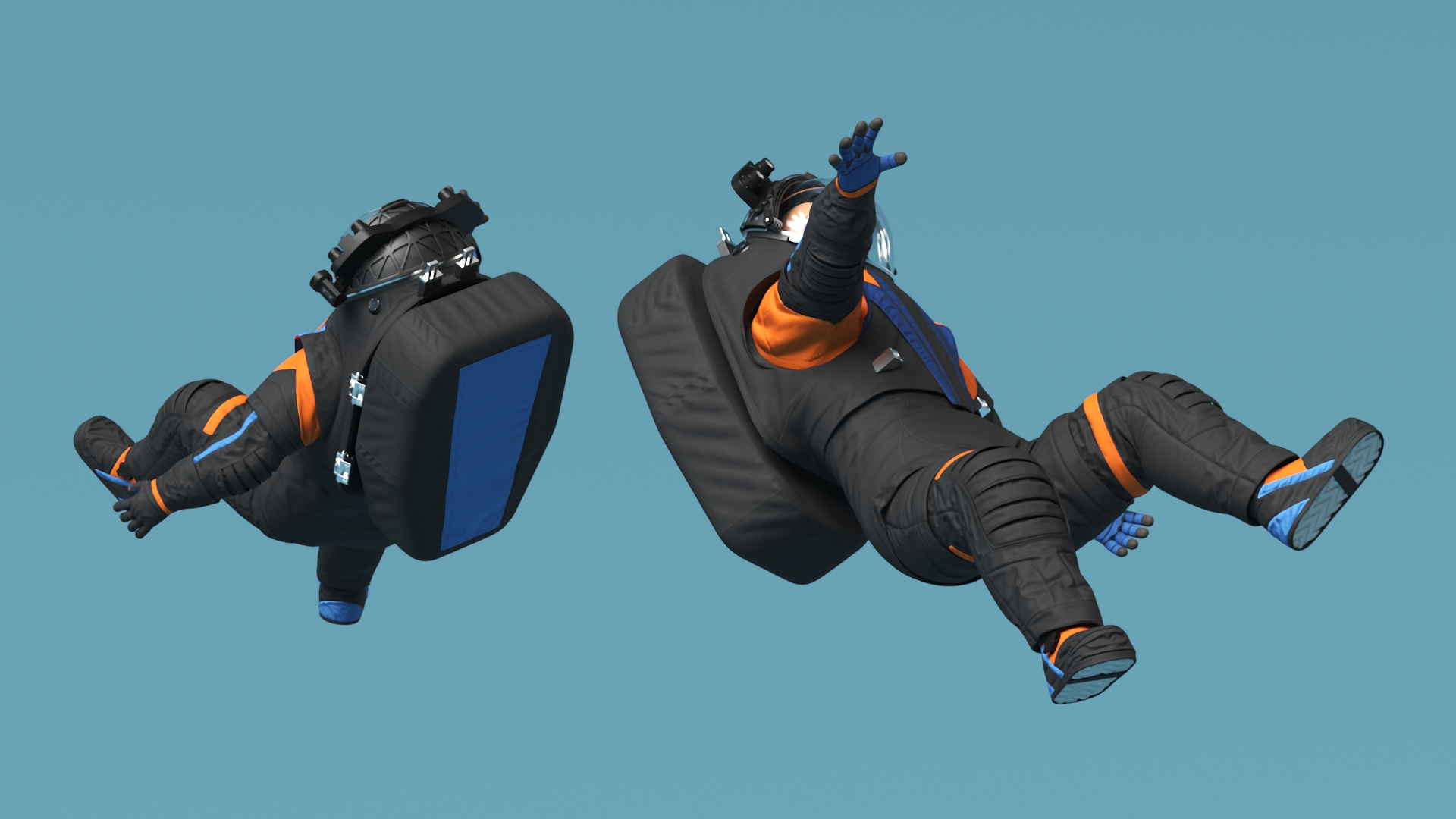Astronaut Falling Pose 3D