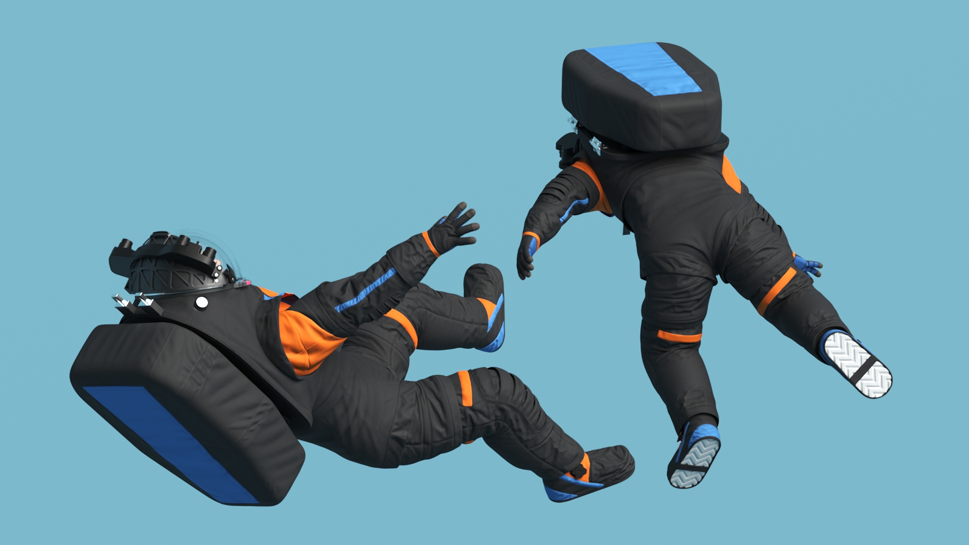 Astronaut Falling Pose 3D