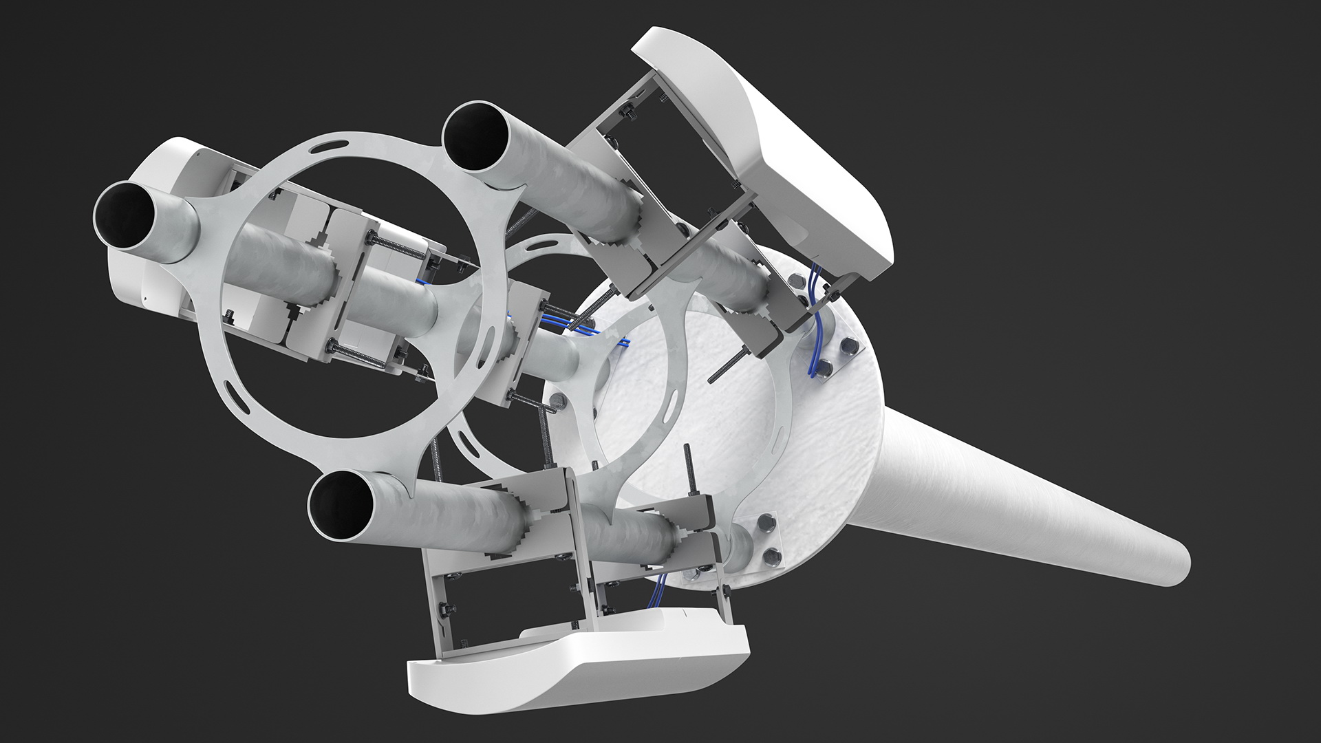 3D Base Station 5G Mobile Network Antenna on Post