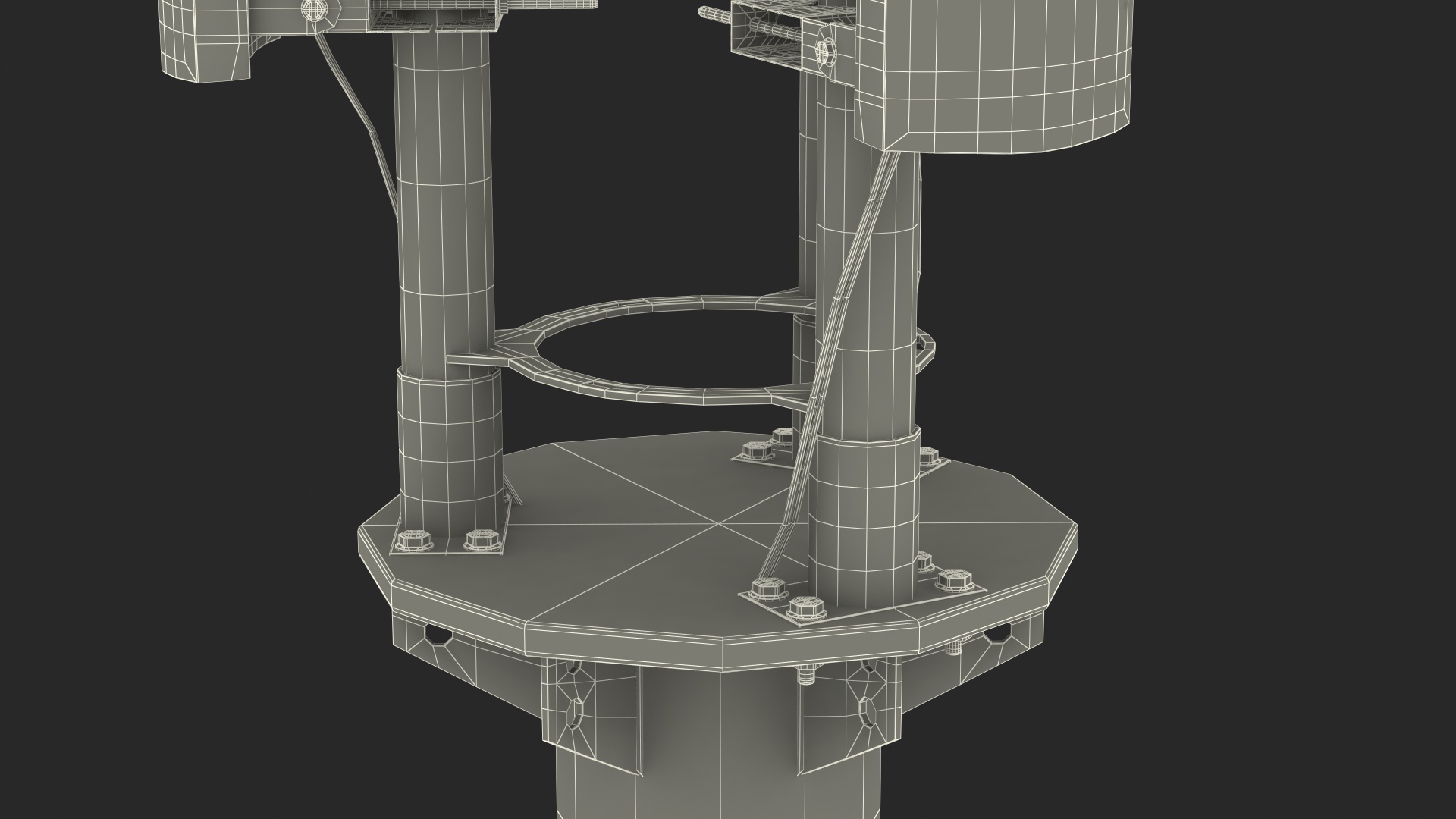 3D Base Station 5G Mobile Network Antenna on Post