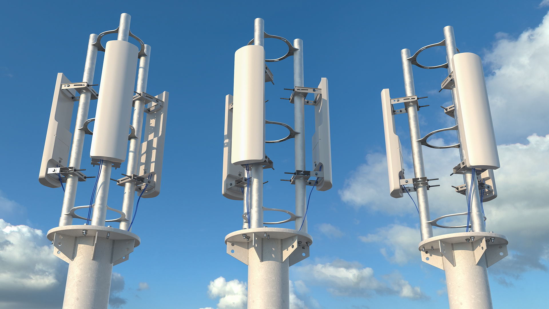 3D Base Station 5G Mobile Network Antenna on Post