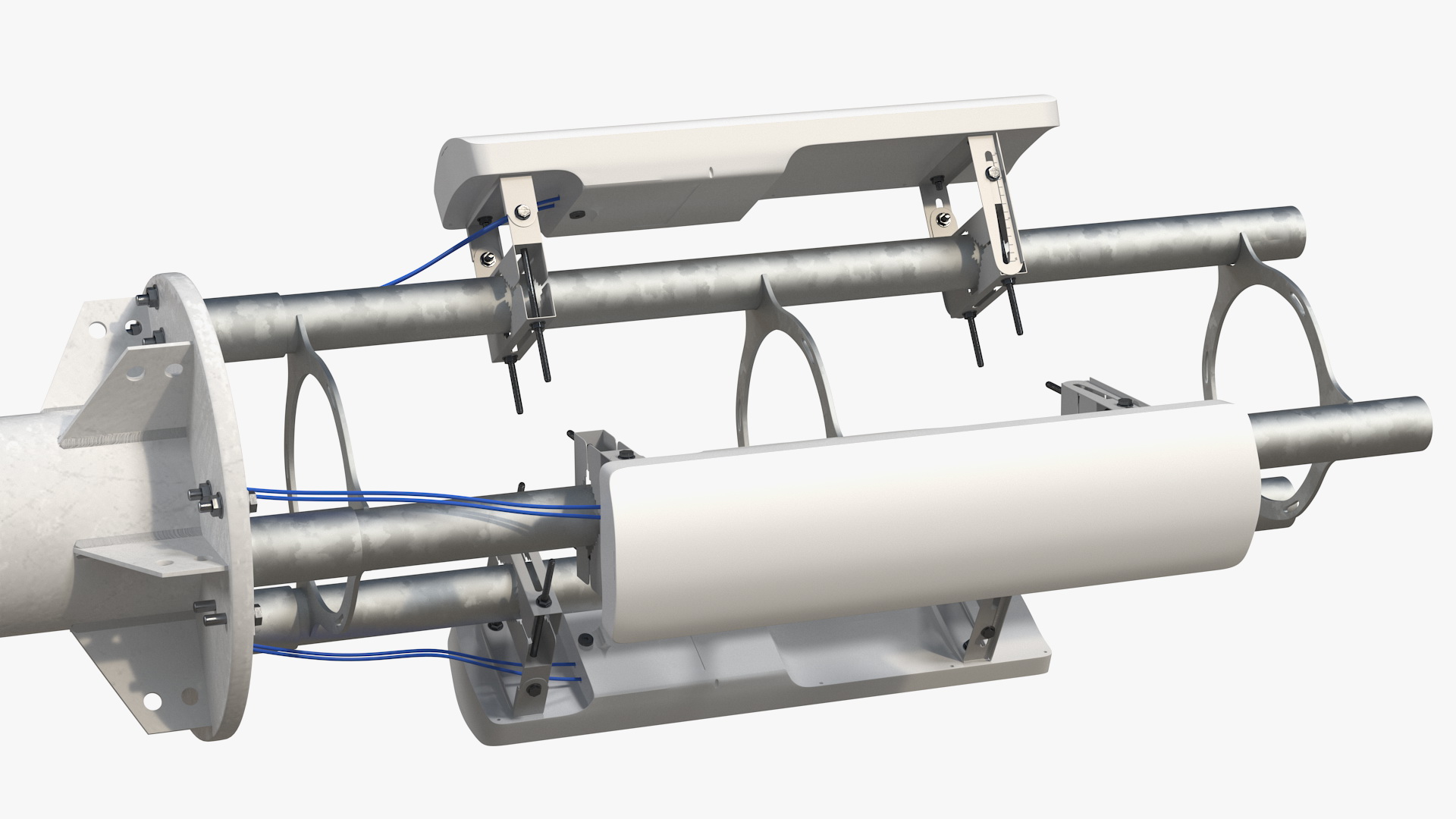 3D Base Station 5G Mobile Network Antenna on Post