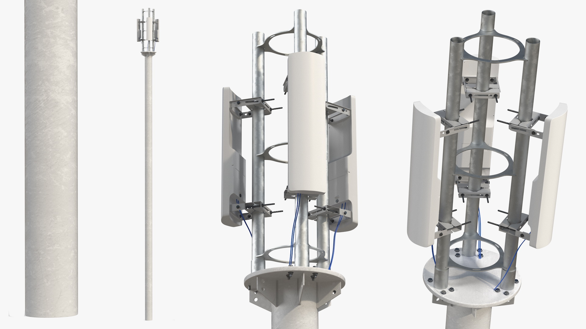 3D Base Station 5G Mobile Network Antenna on Post