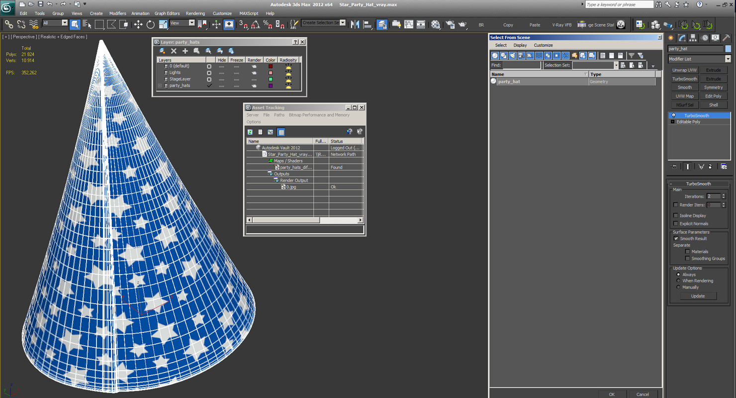 Star Party Hat 3D model