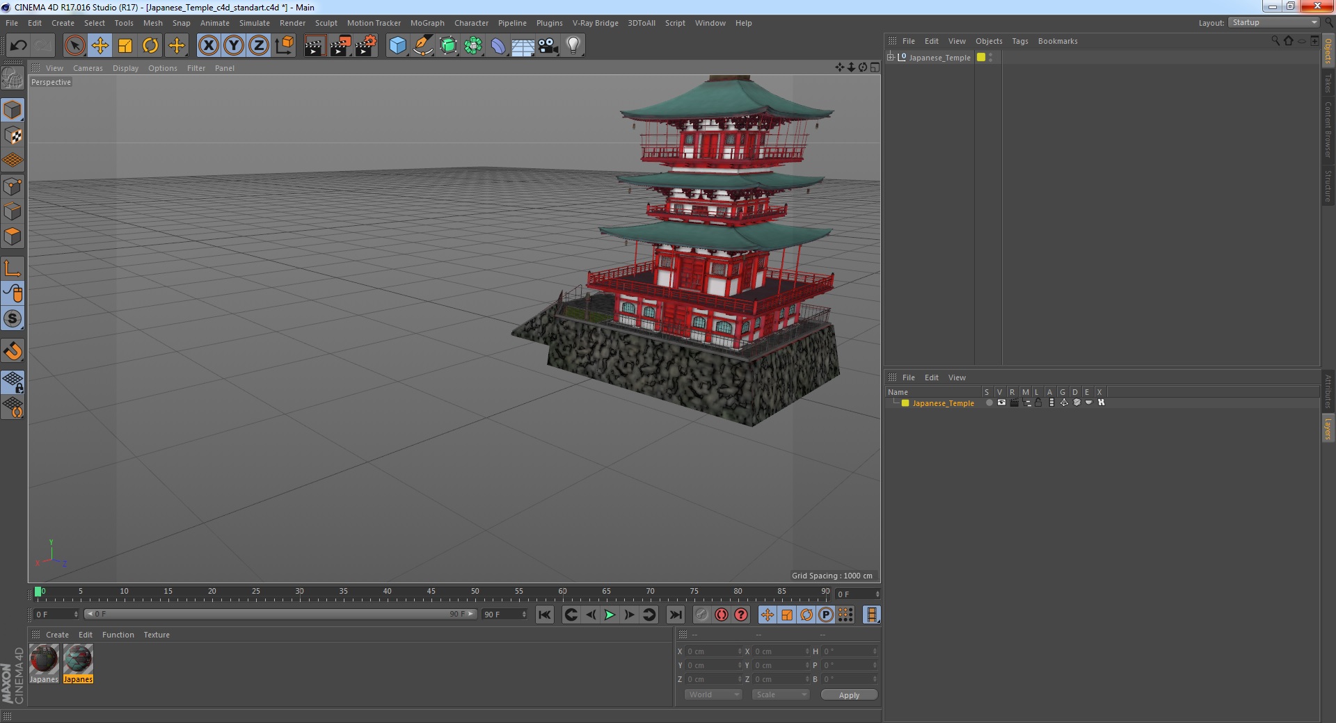 3D model Japanese Temple
