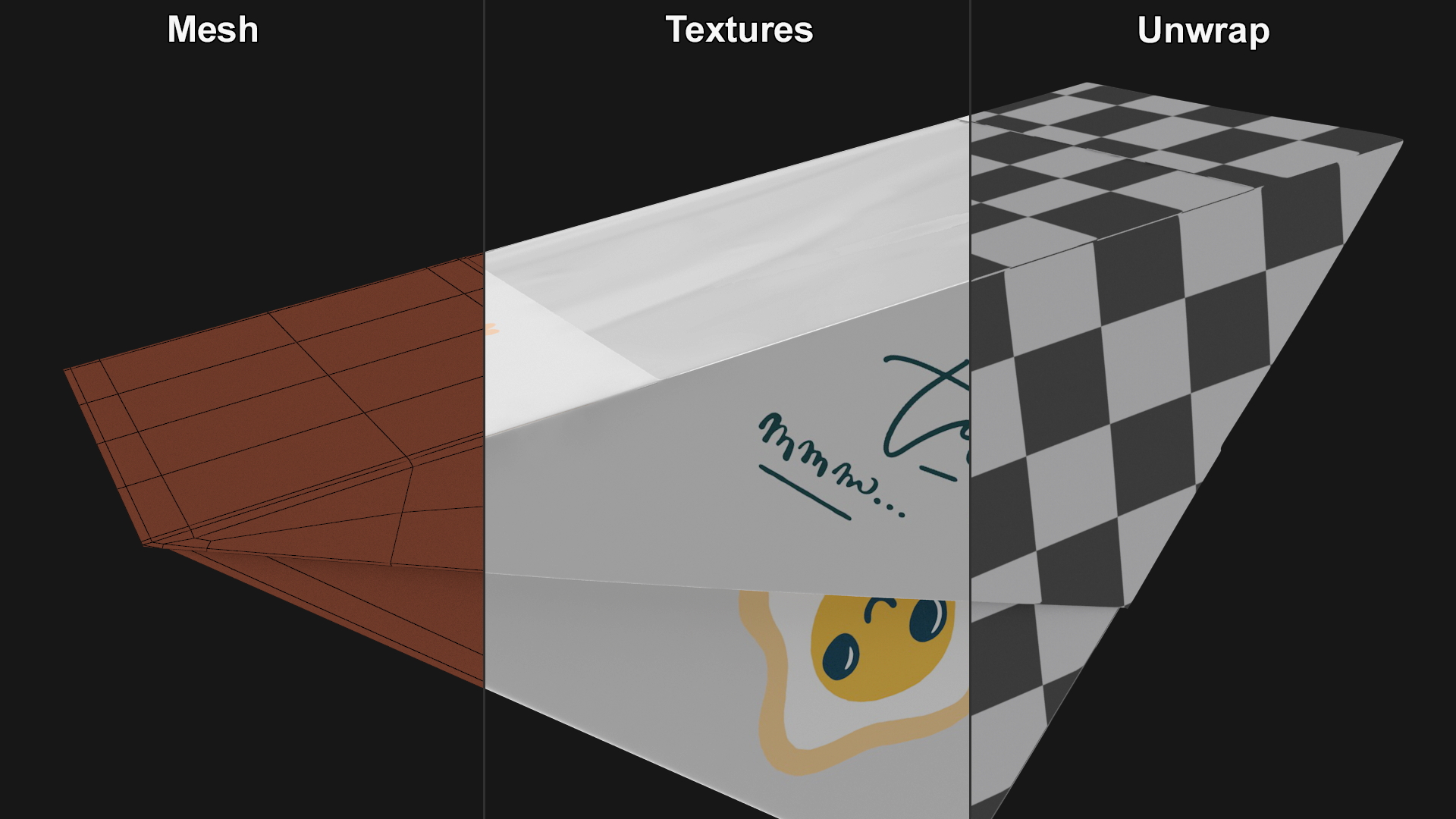 3D Medium Design Sandwich Box