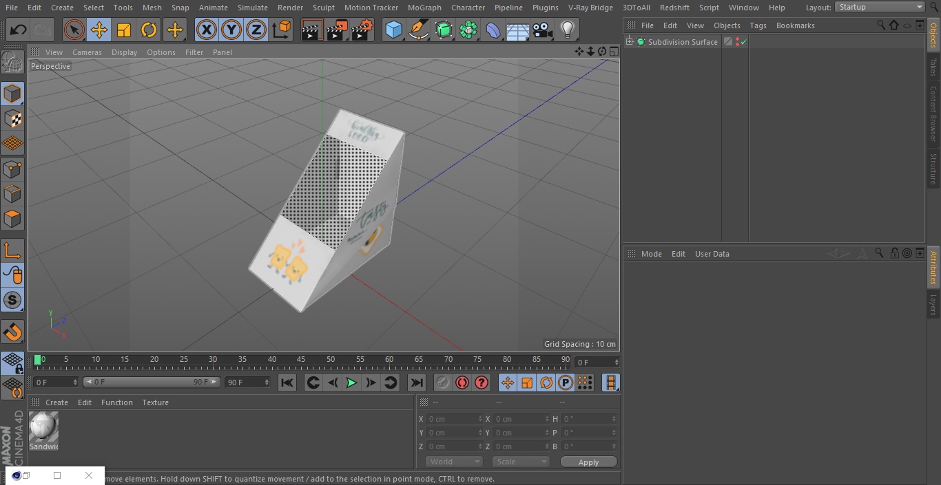 3D Medium Design Sandwich Box