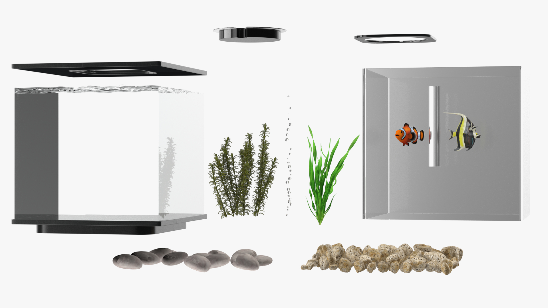 Aquarium Cube Black 3D model