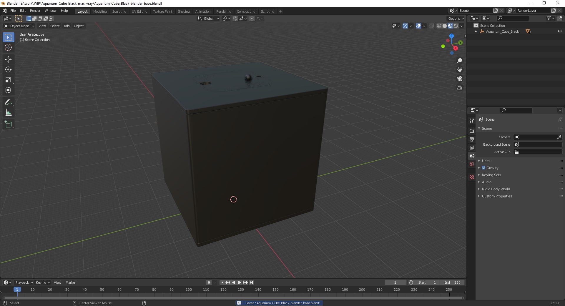Aquarium Cube Black 3D model