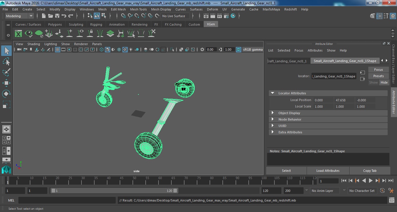 Small Aircraft Landing Gear 3D