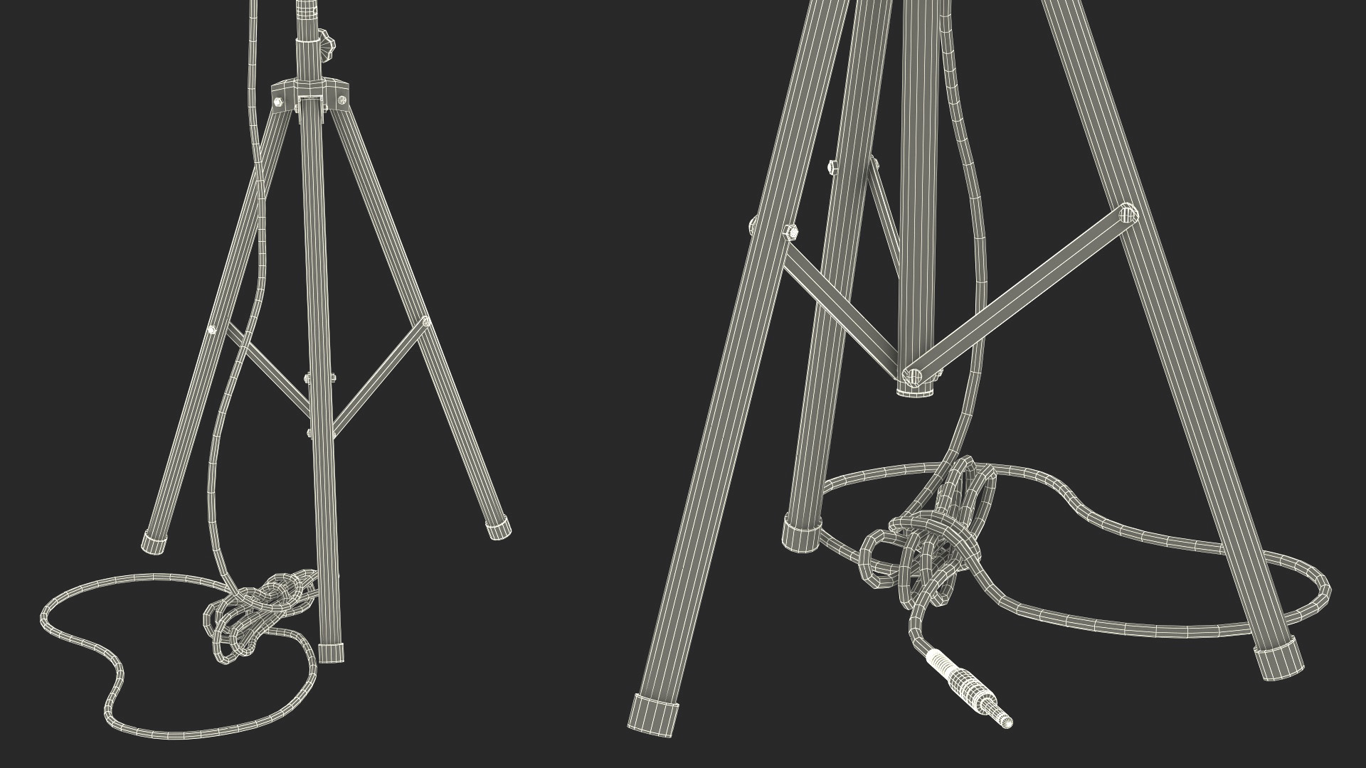 Vintage Studio Microphone on Stand 3D model