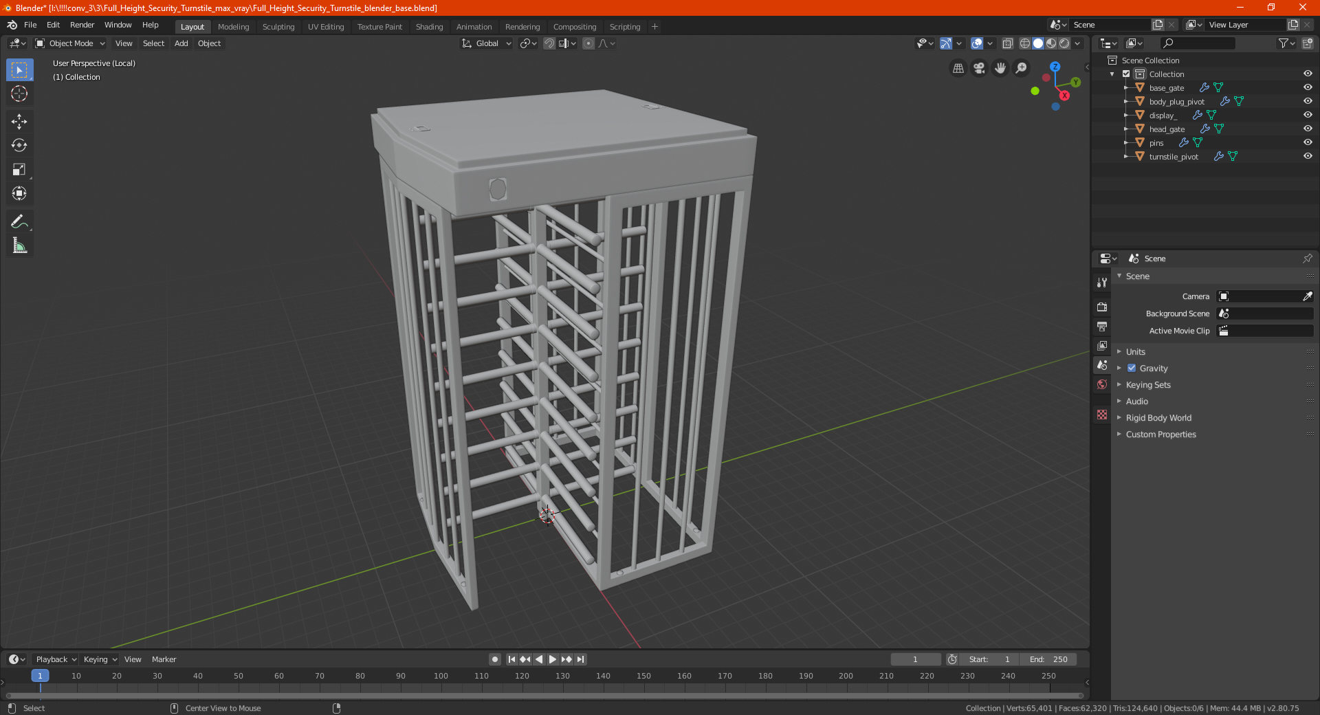 3D model Full Height Security Turnstile