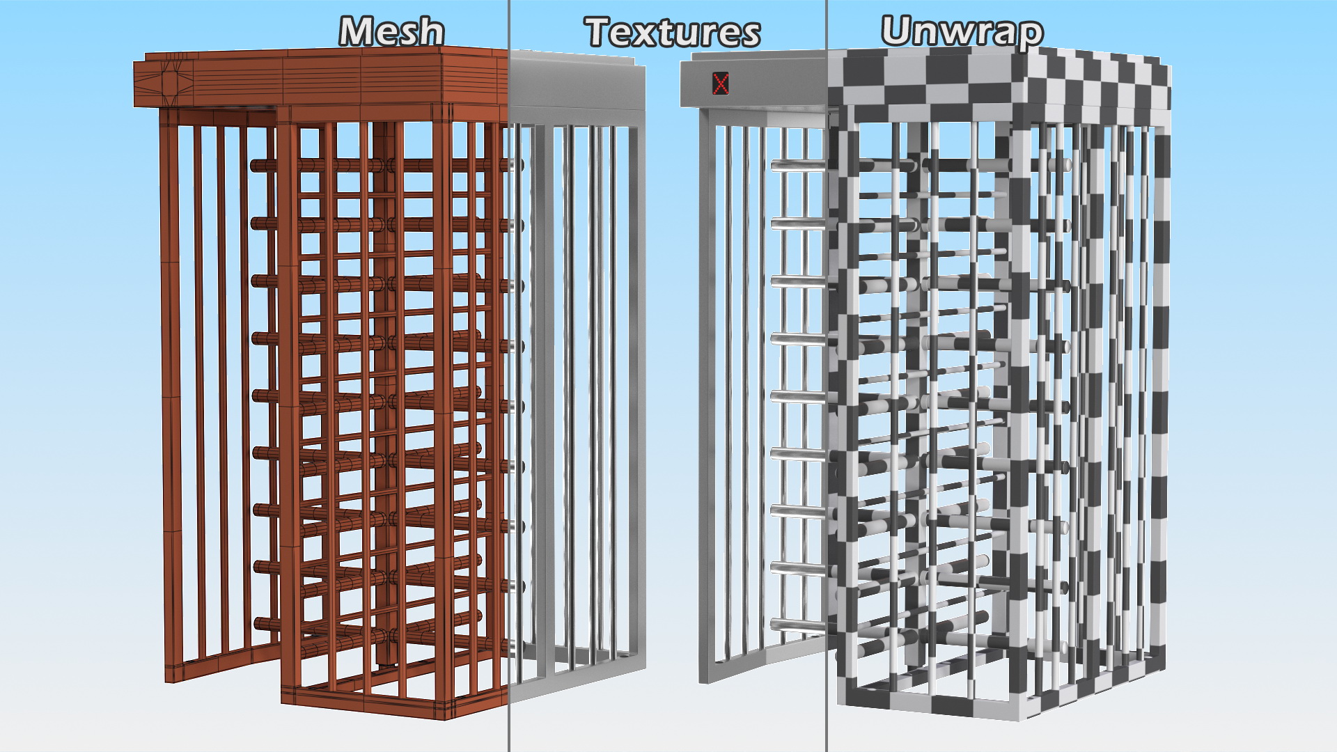3D model Full Height Security Turnstile