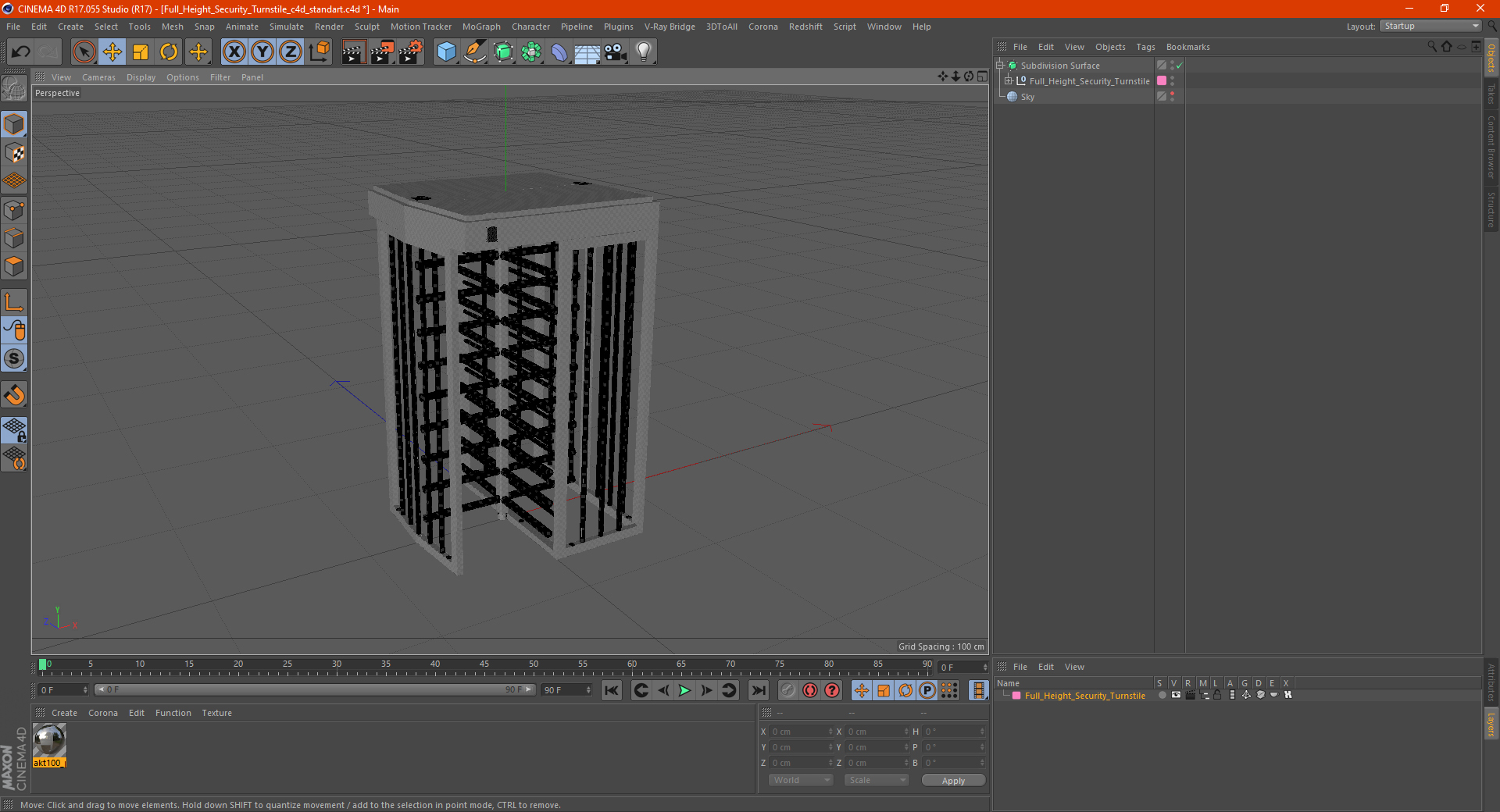 3D model Full Height Security Turnstile