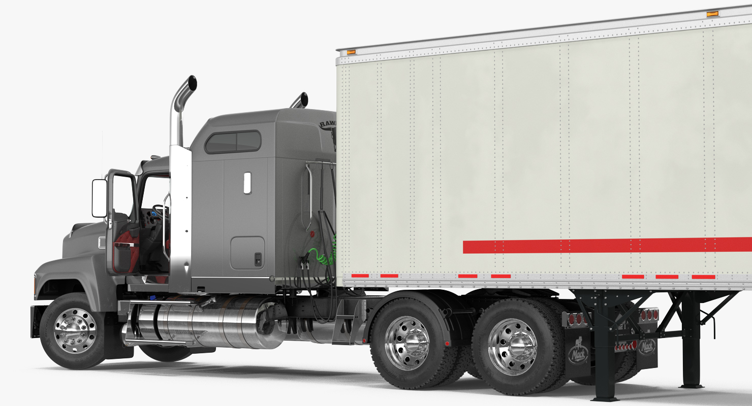 3D model Trailer Truck Mack CHU613