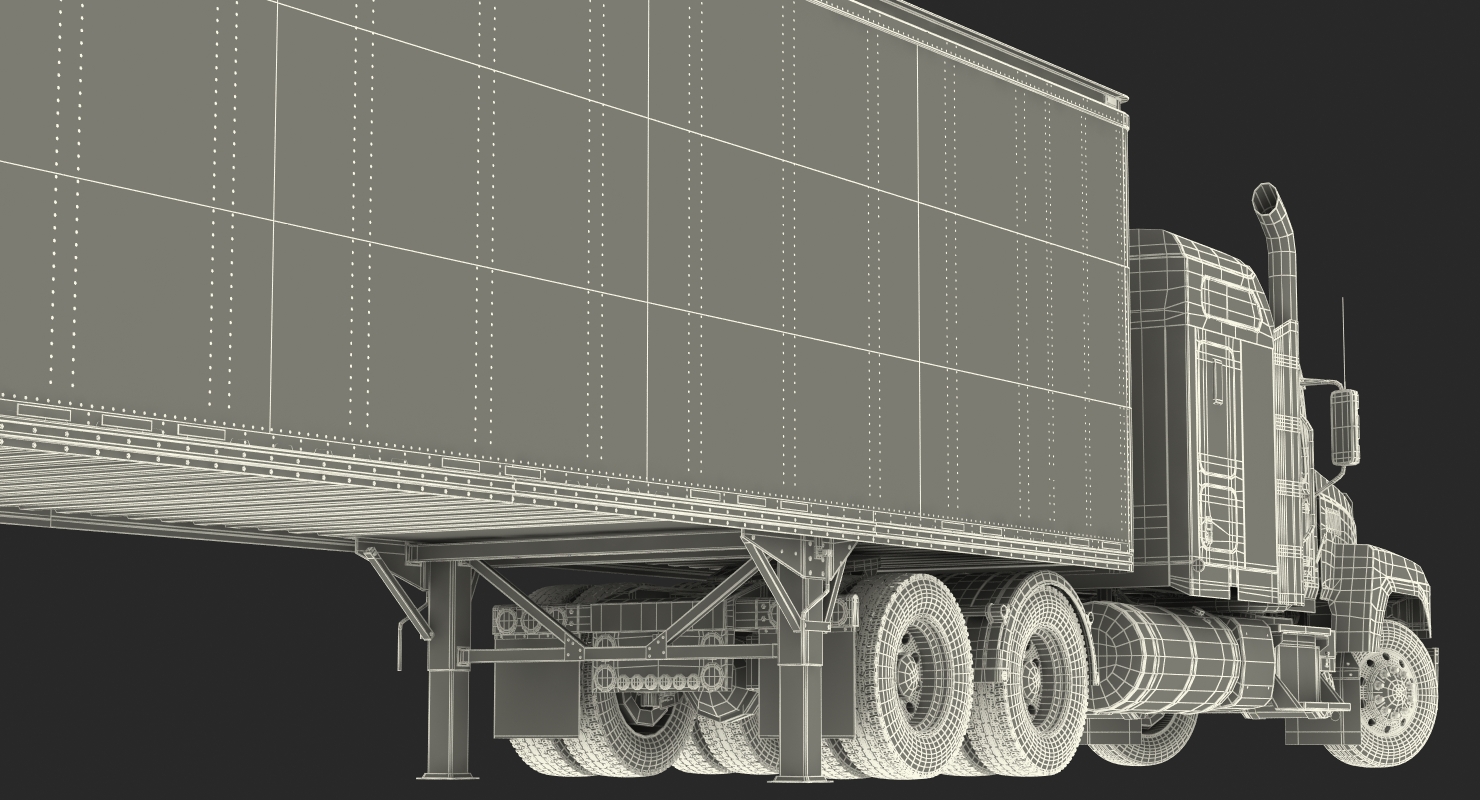 3D model Trailer Truck Mack CHU613