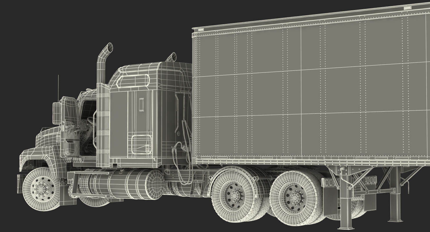 3D model Trailer Truck Mack CHU613
