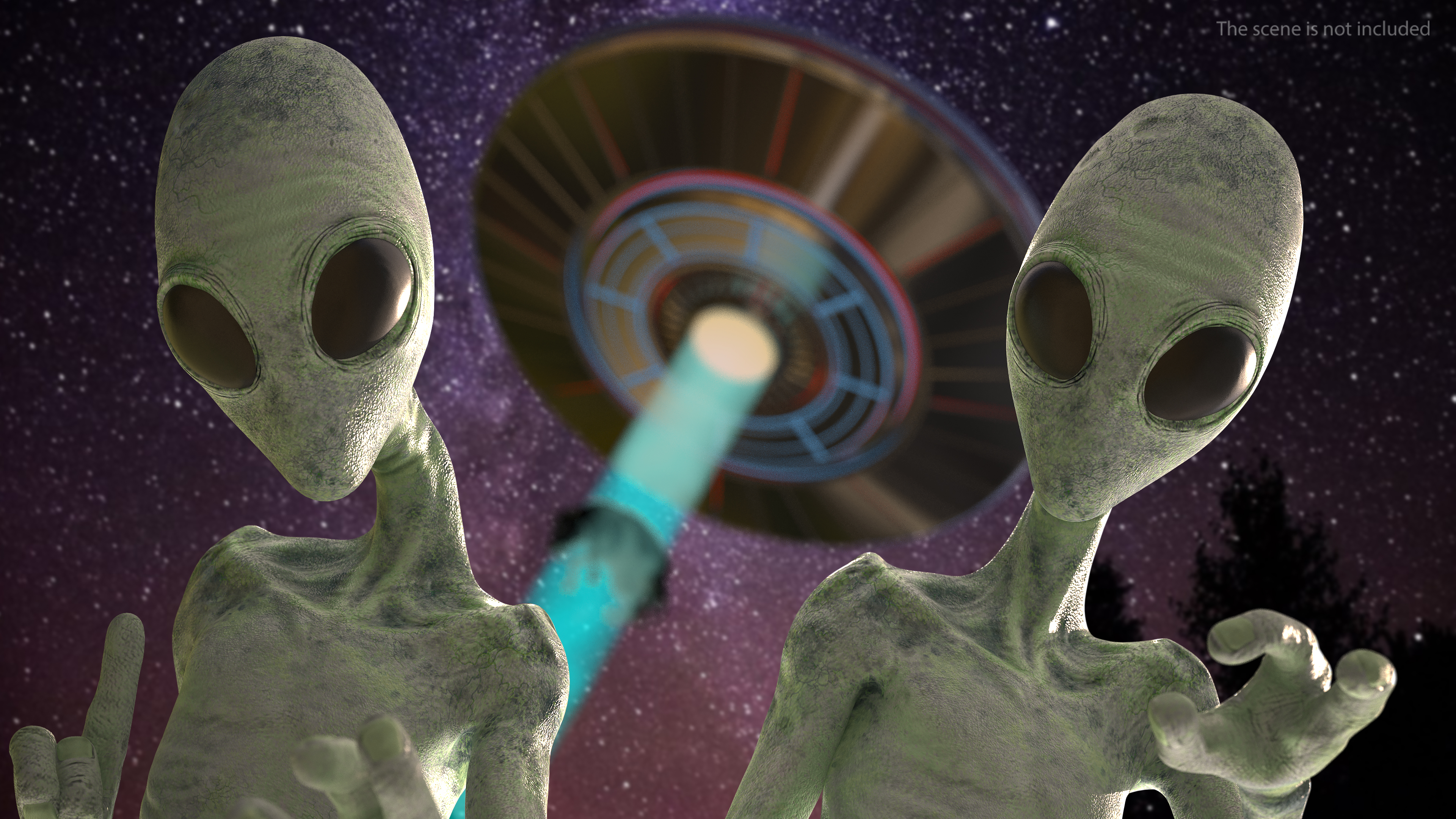 3D Green Alien Rigged model