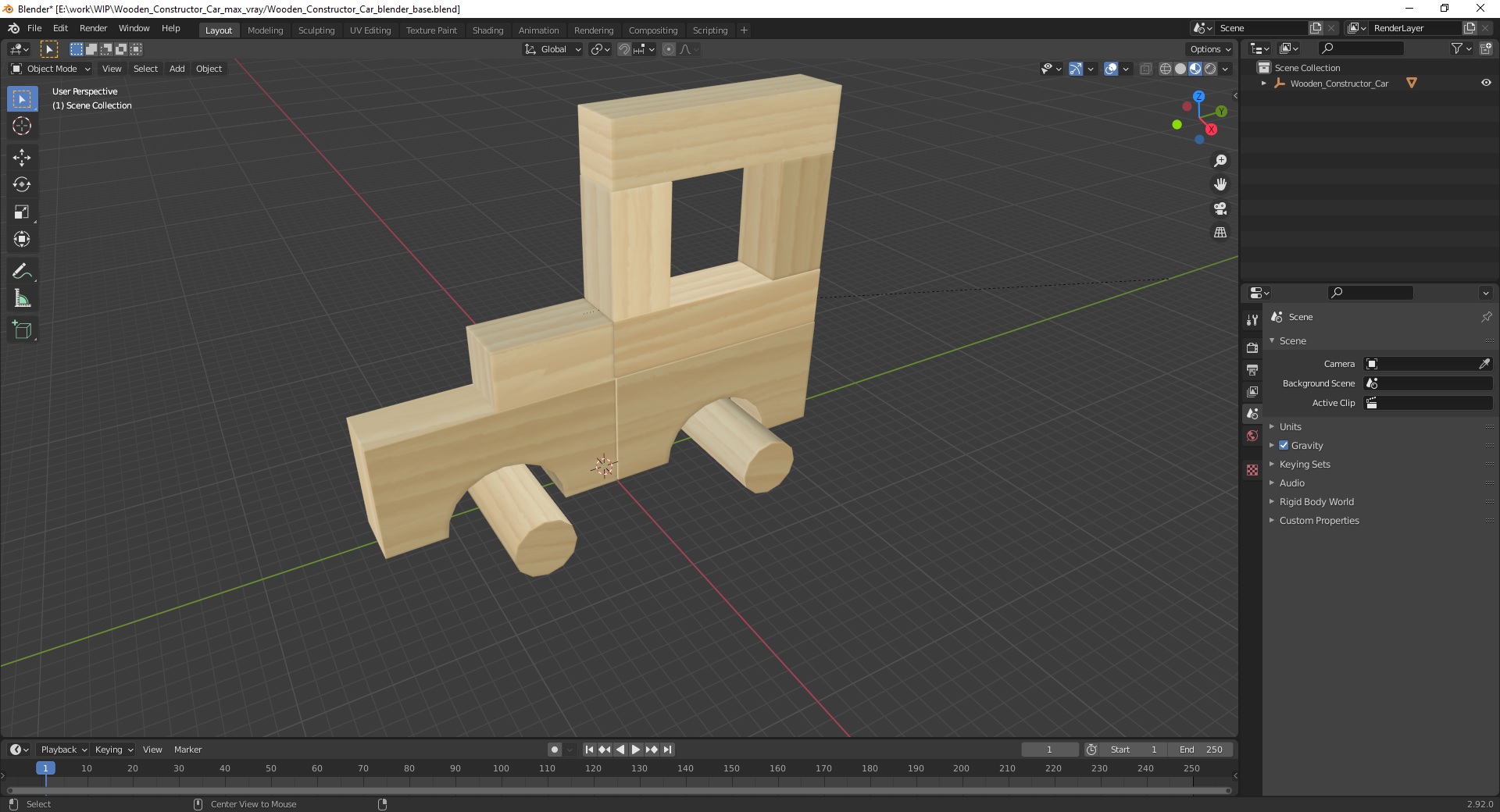3D model Wooden Constructor Car for 3D Print