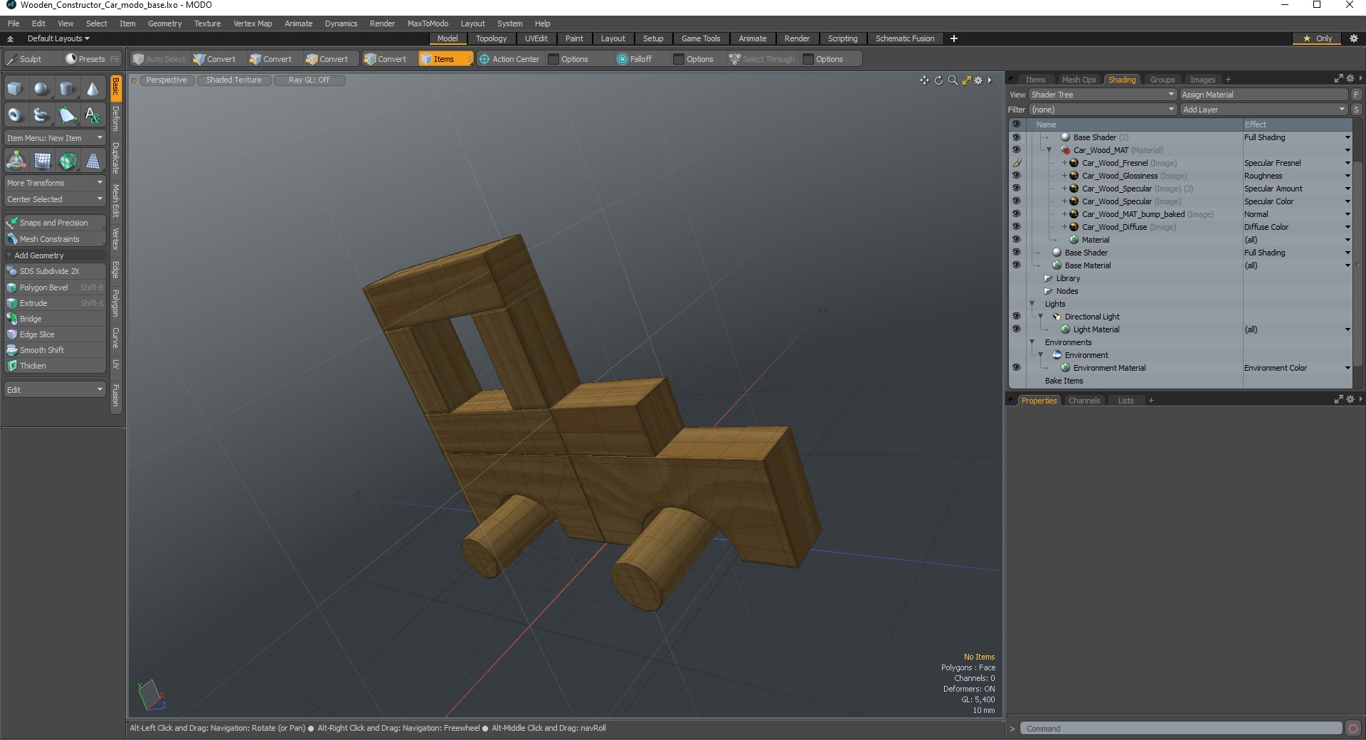 3D model Wooden Constructor Car for 3D Print