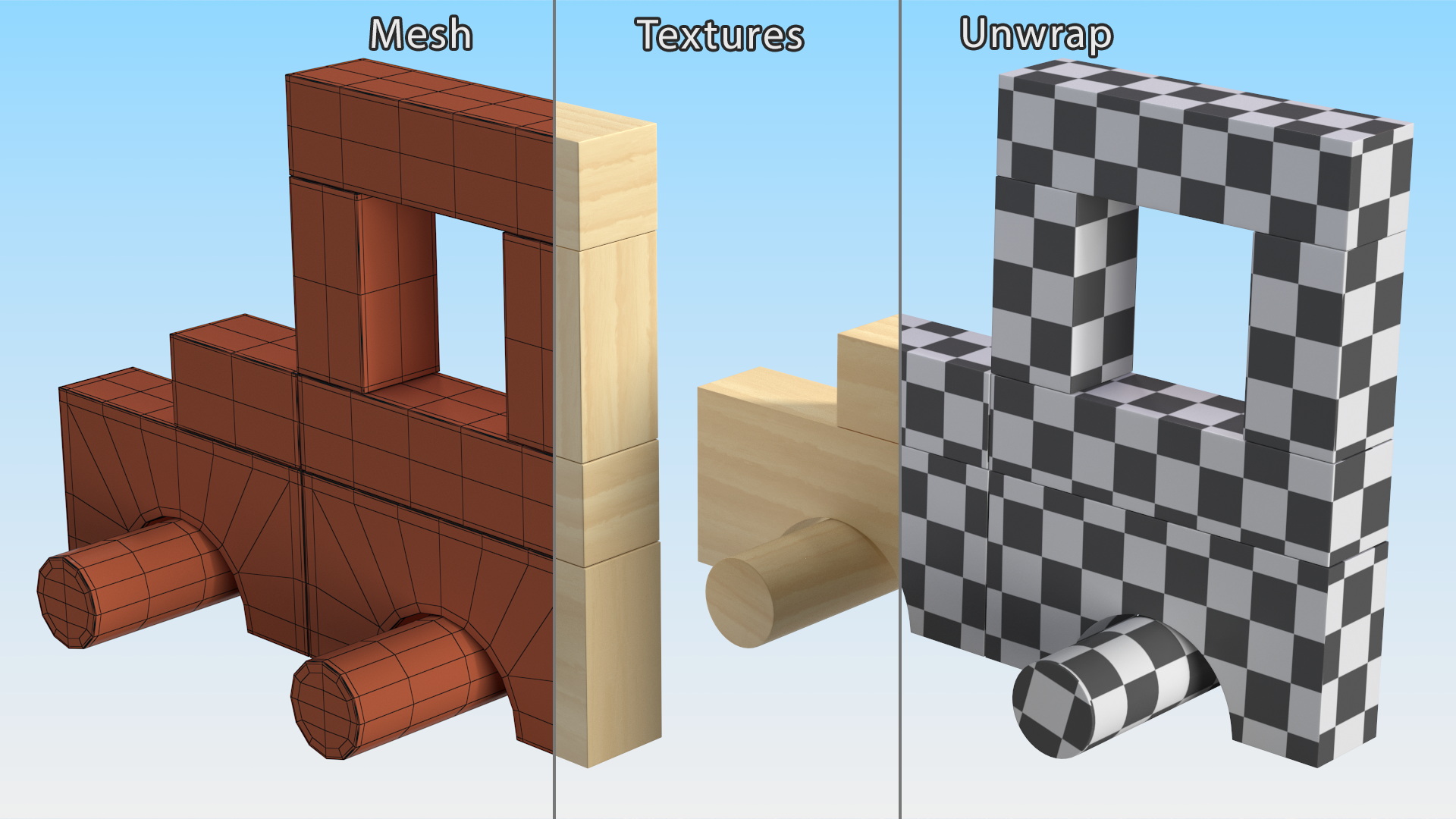 3D model Wooden Constructor Car for 3D Print