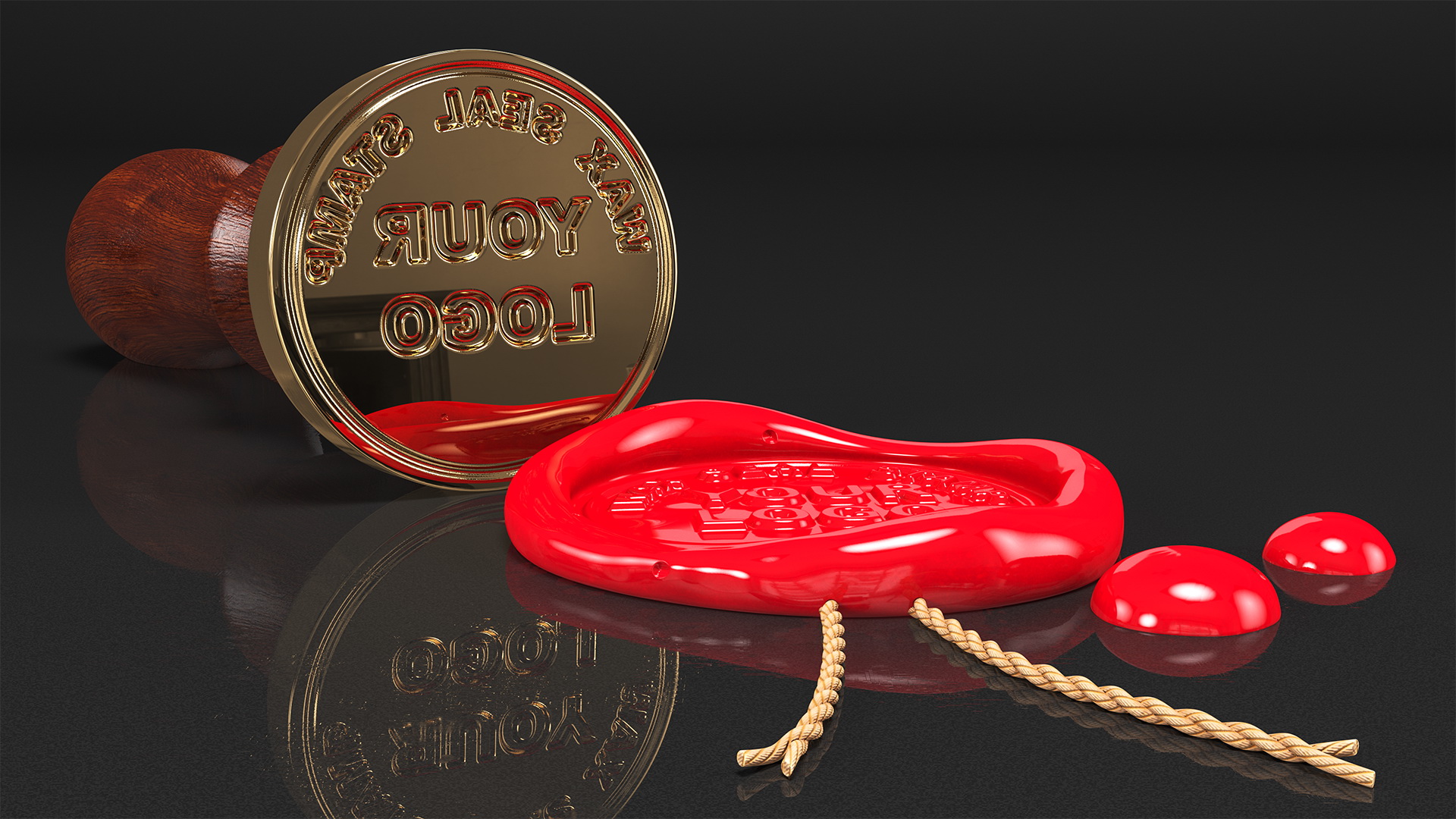 3D Wax Seal Stamp Monogram model