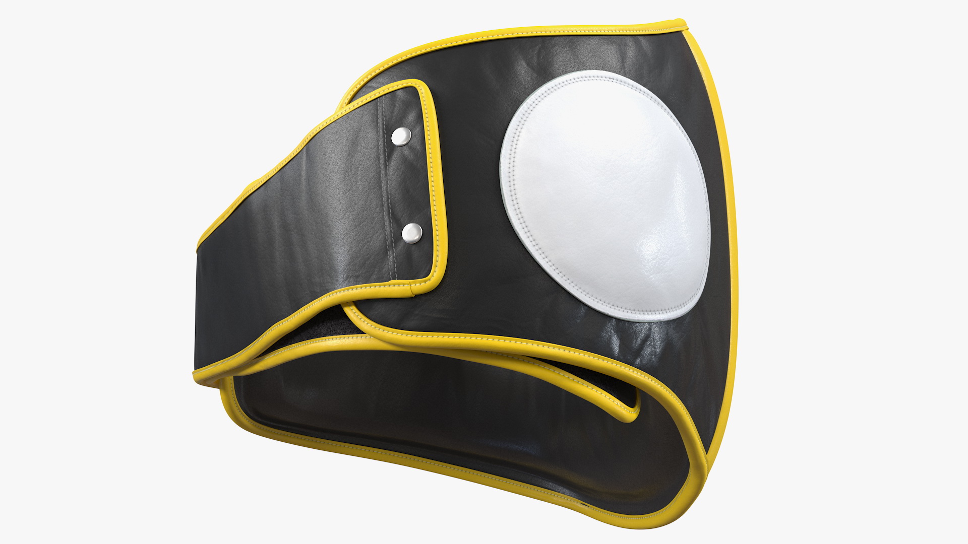 3D Muay Thai Leather Belly Pad Maneken Black Yellow model