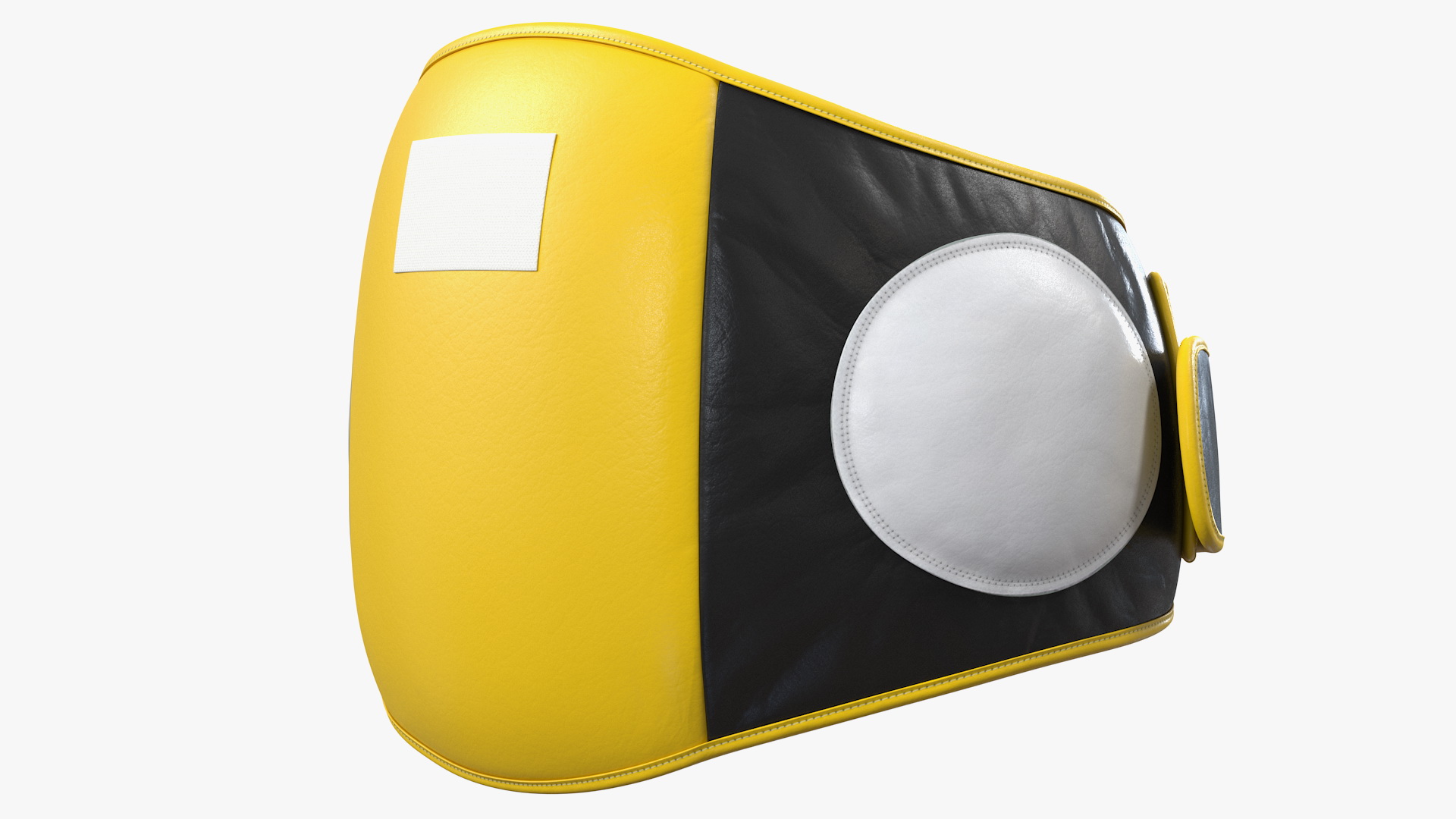 3D Muay Thai Leather Belly Pad Maneken Black Yellow model