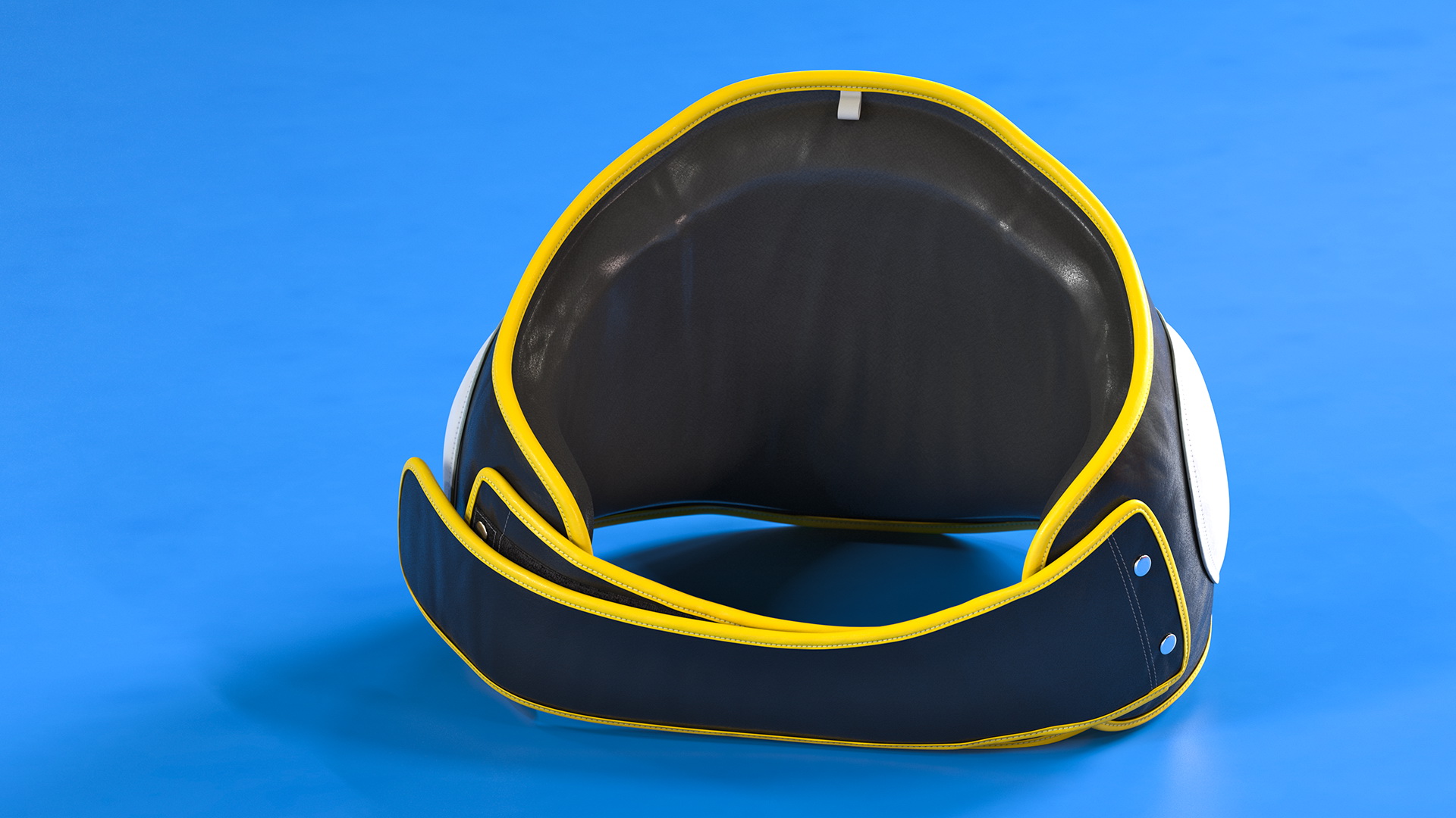 3D Muay Thai Leather Belly Pad Maneken Black Yellow model