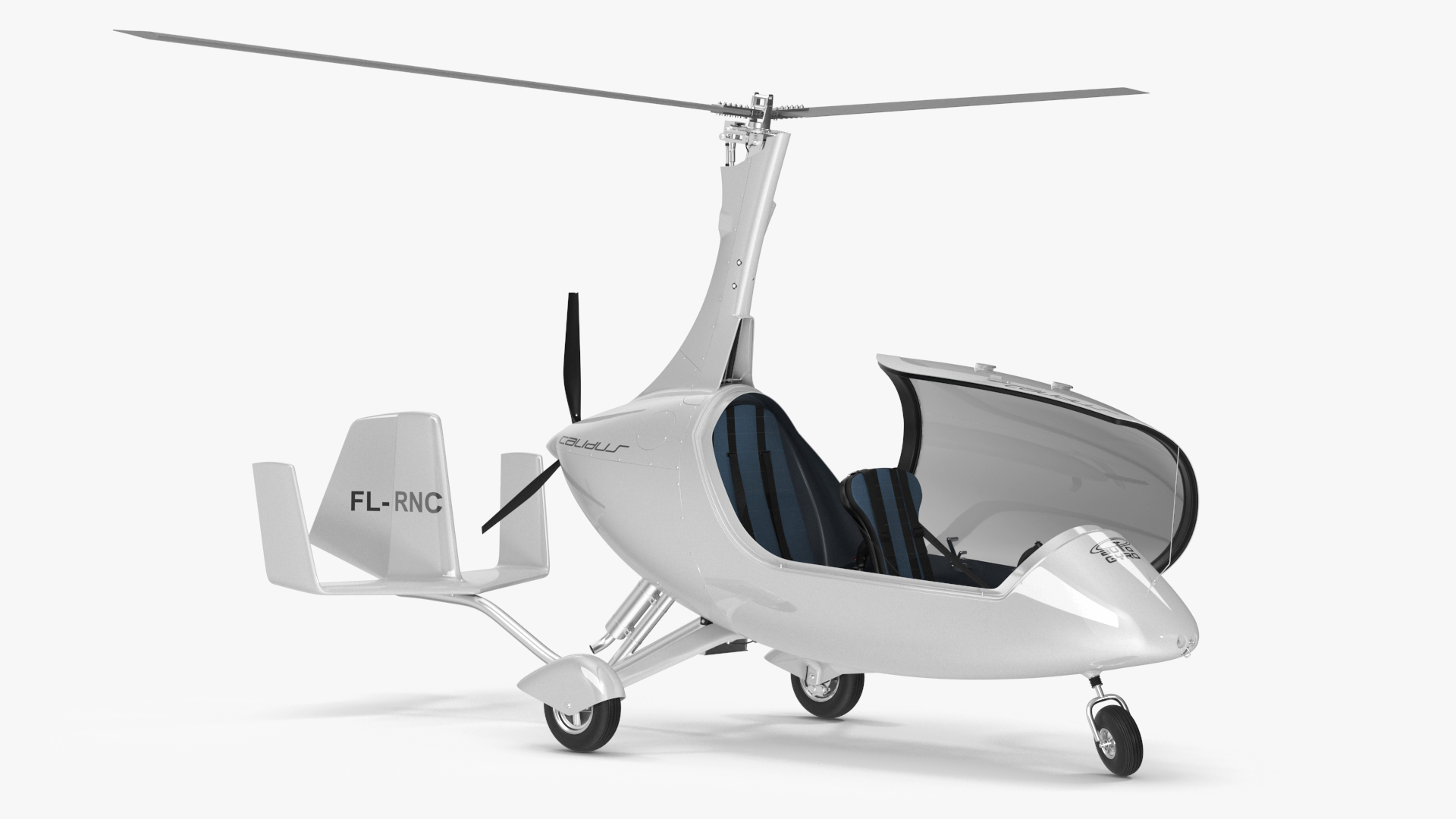 3D Gyroplane Calidus 912 White Rigged for Maya model