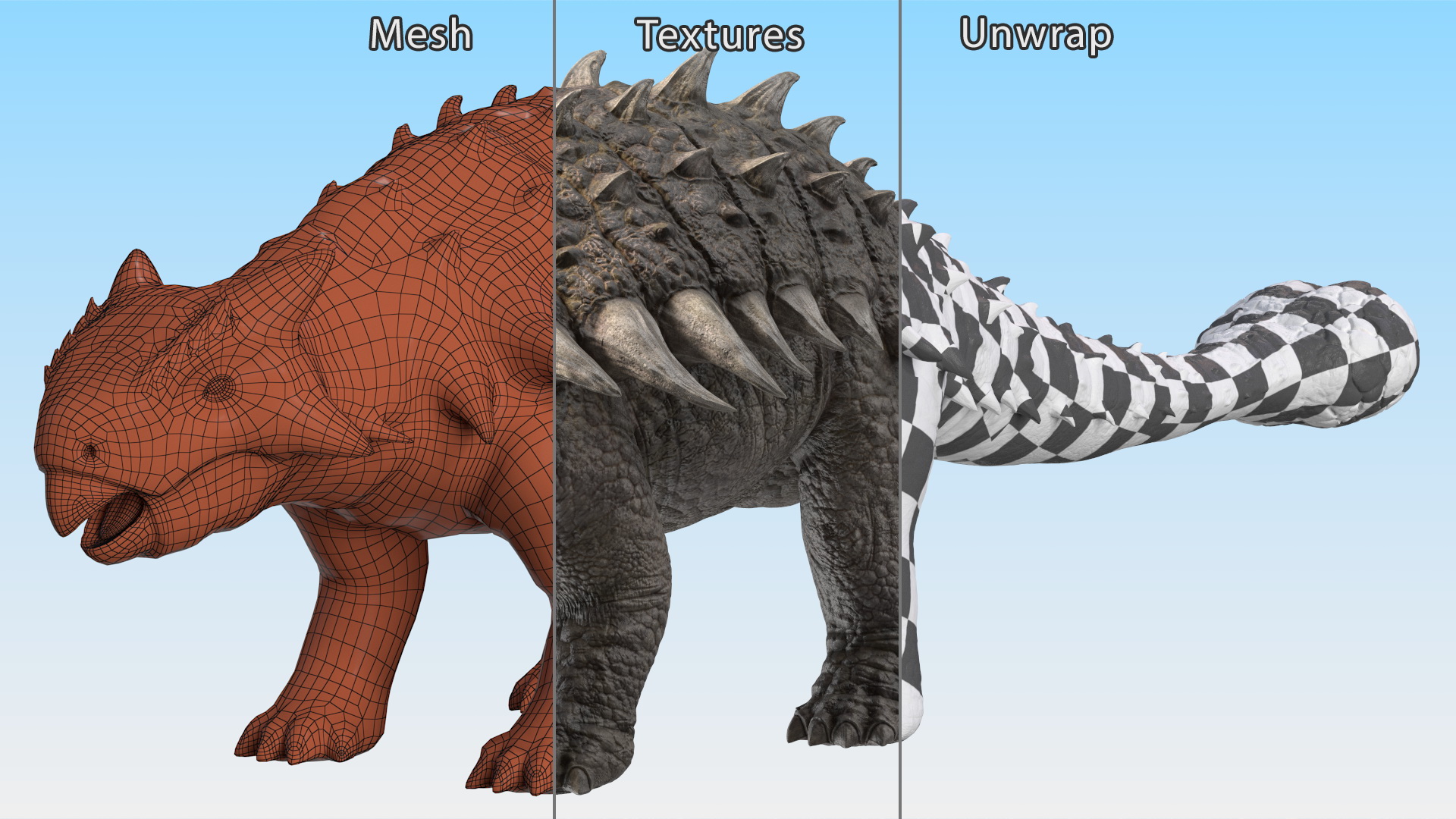 Ankylosaurus from Desert Habitats Rigged for Maya 3D model