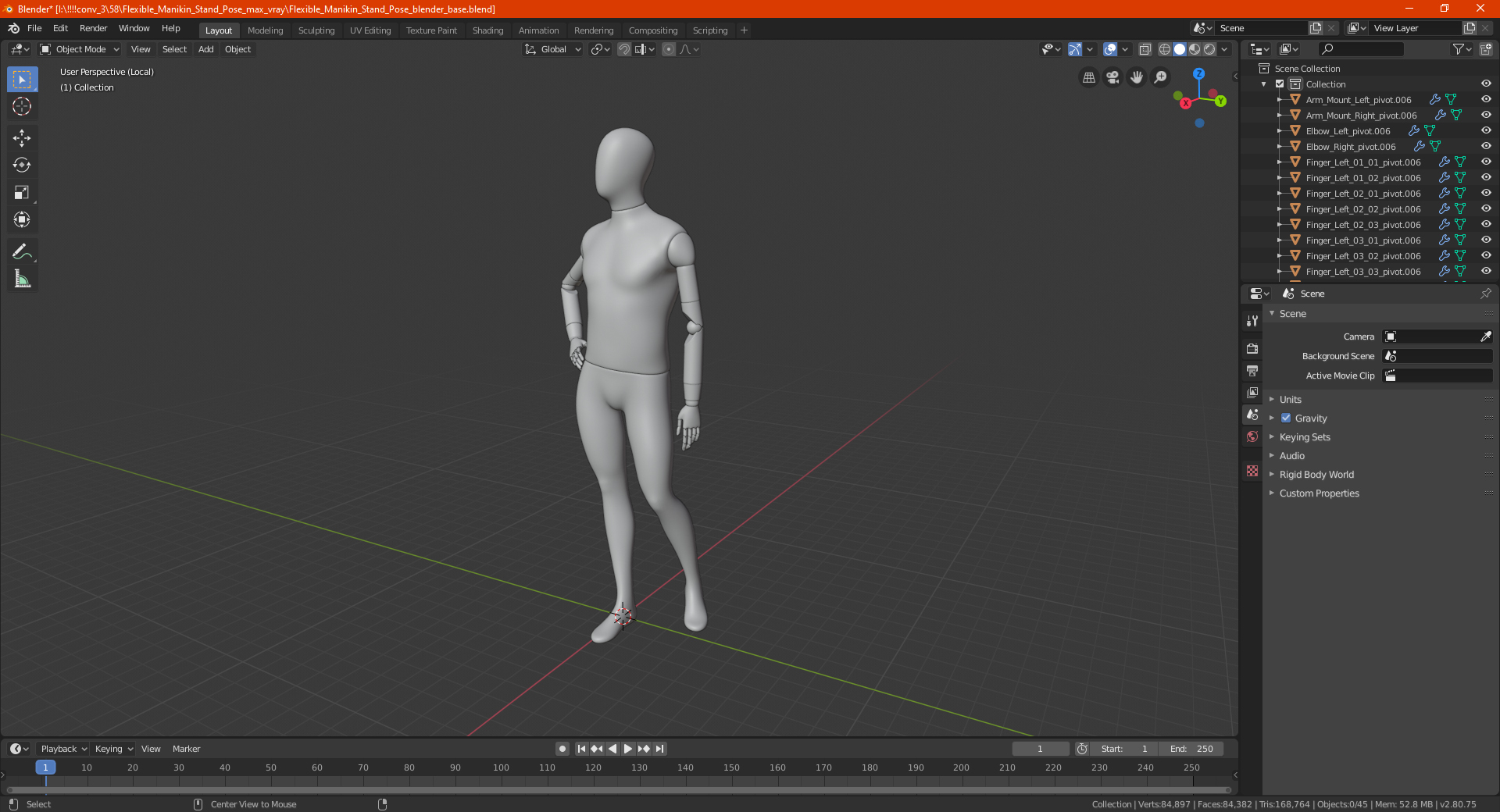 Flexible Manikin Stand Pose 3D