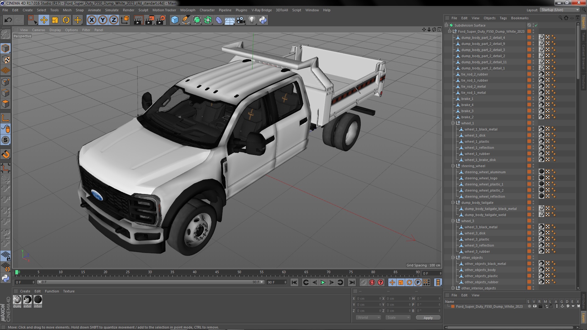 3D Ford Super Duty F550 Dump White 2023